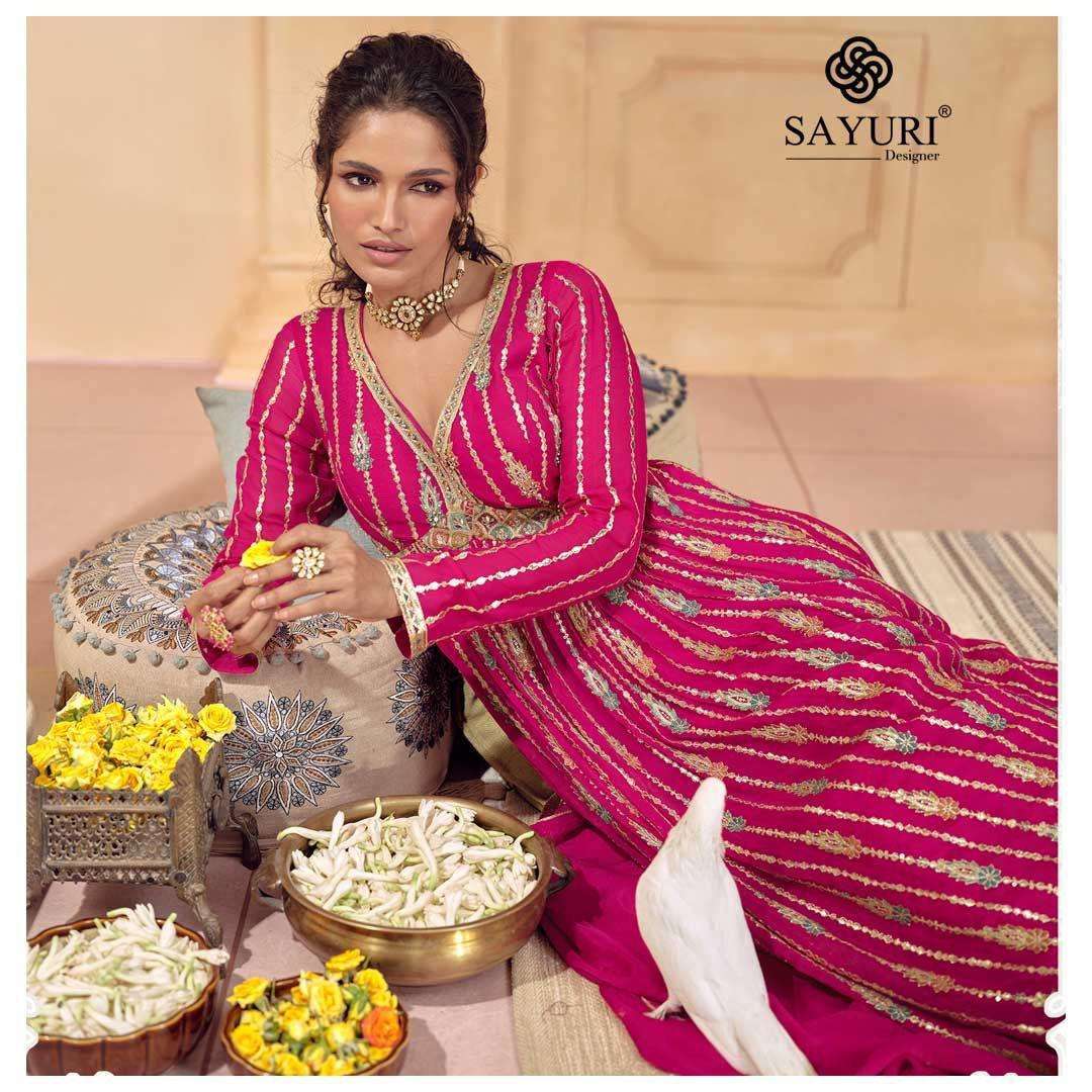 Sayuri Sajdaa Real Georgette Pakistani silk suits wholesale