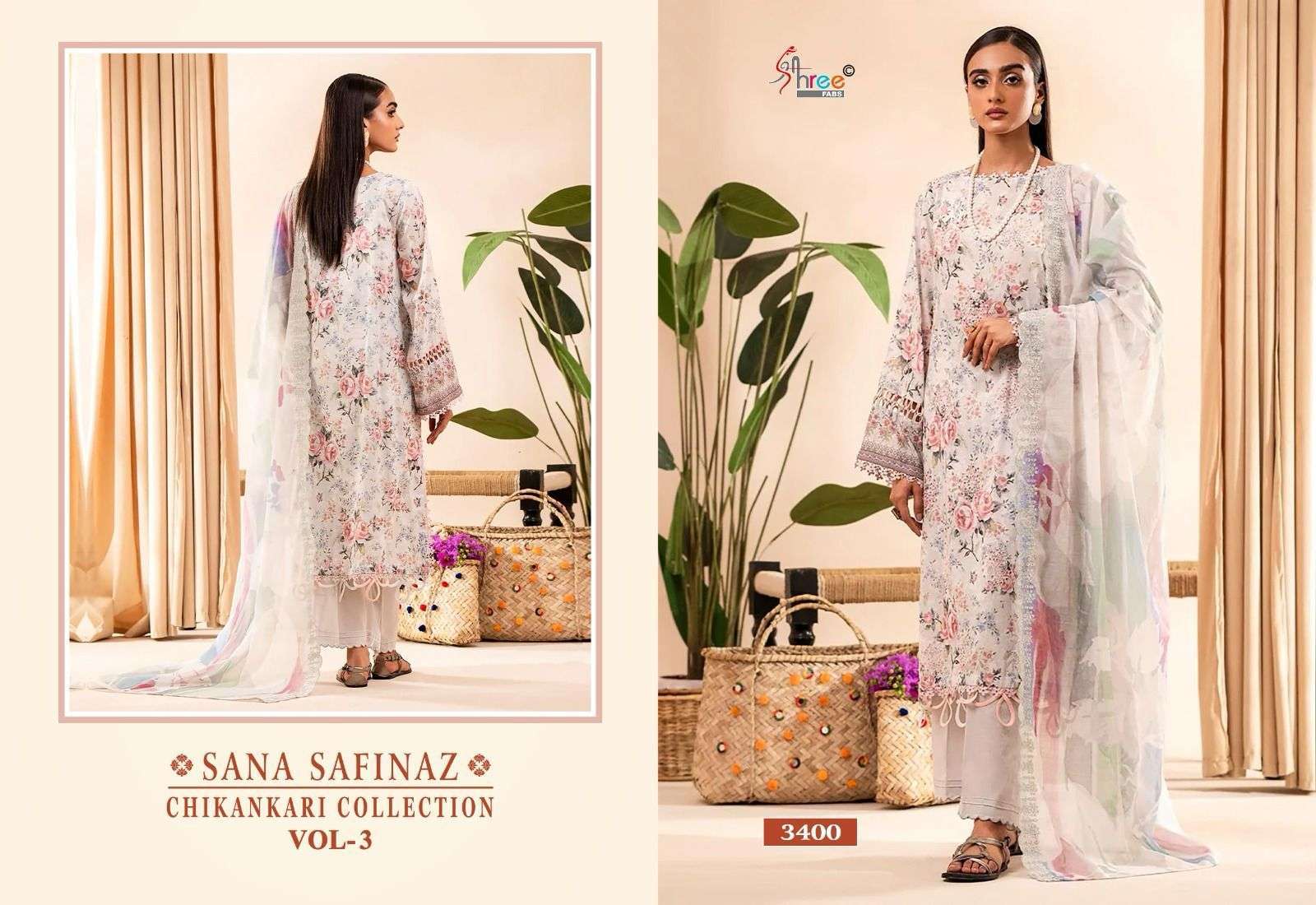 Shree Sana Safinaz Chikankari Vol 3 Chiffon Dupatta Party wear salwar kameez in Pakistan