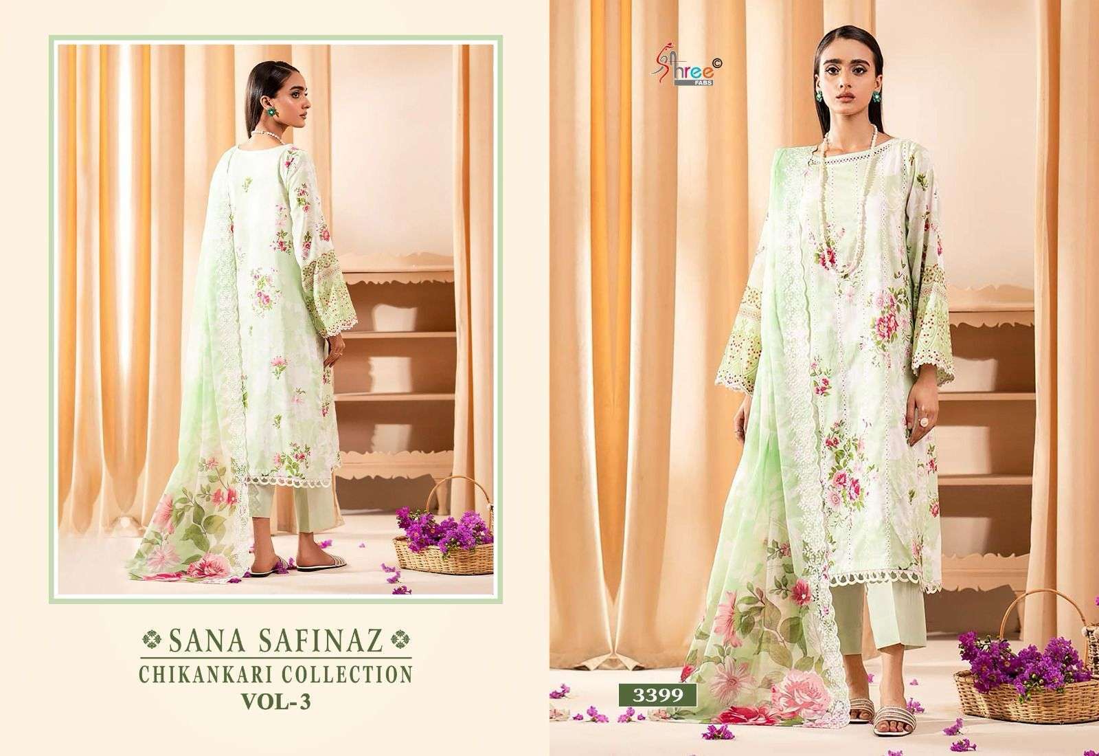Shree Sana Safinaz Chikankari Vol 3 Chiffon Dupatta Party wear salwar kameez in Pakistan