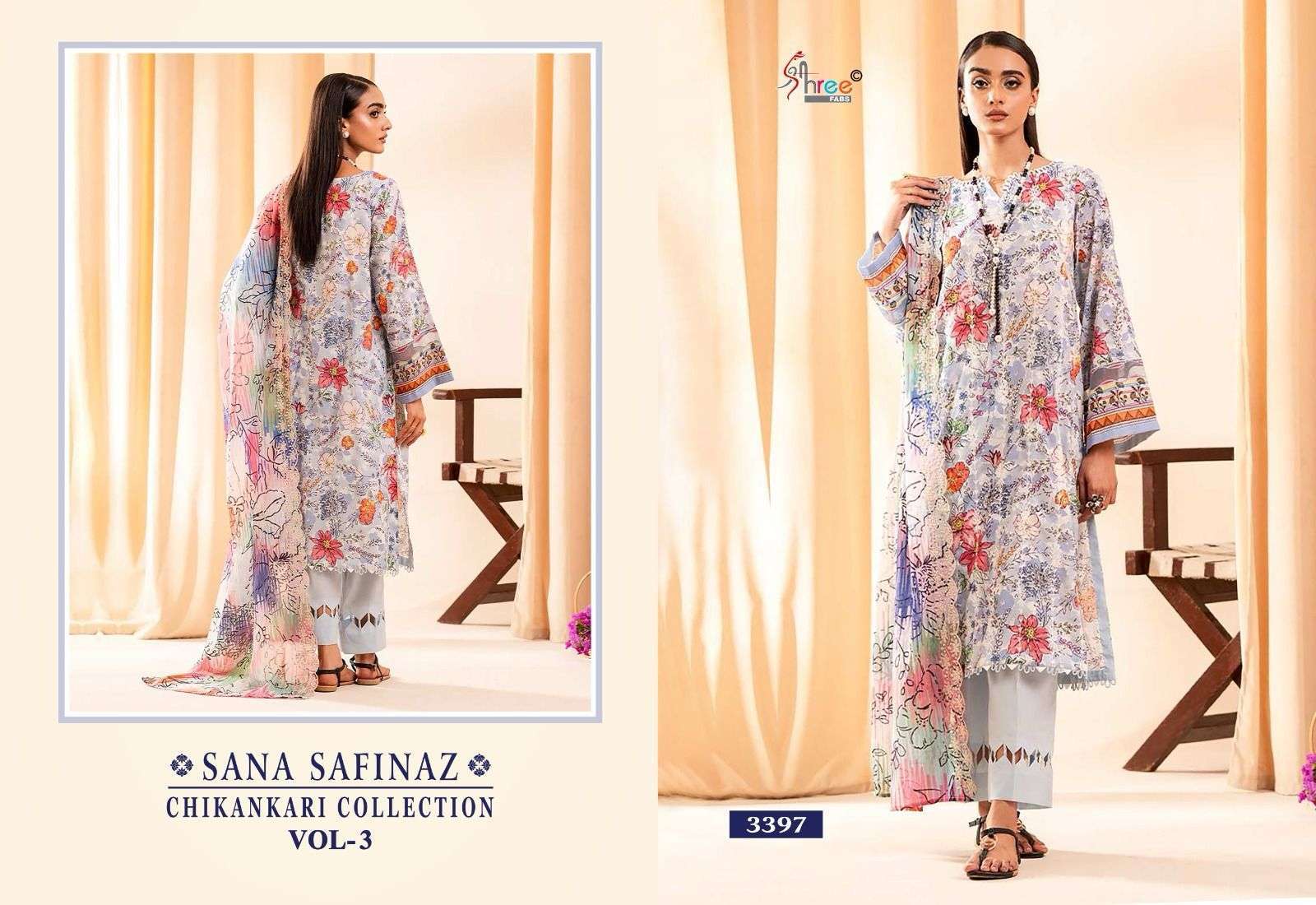Shree Sana Safinaz Chikankari Vol 3 Chiffon Dupatta Party wear salwar kameez in Pakistan