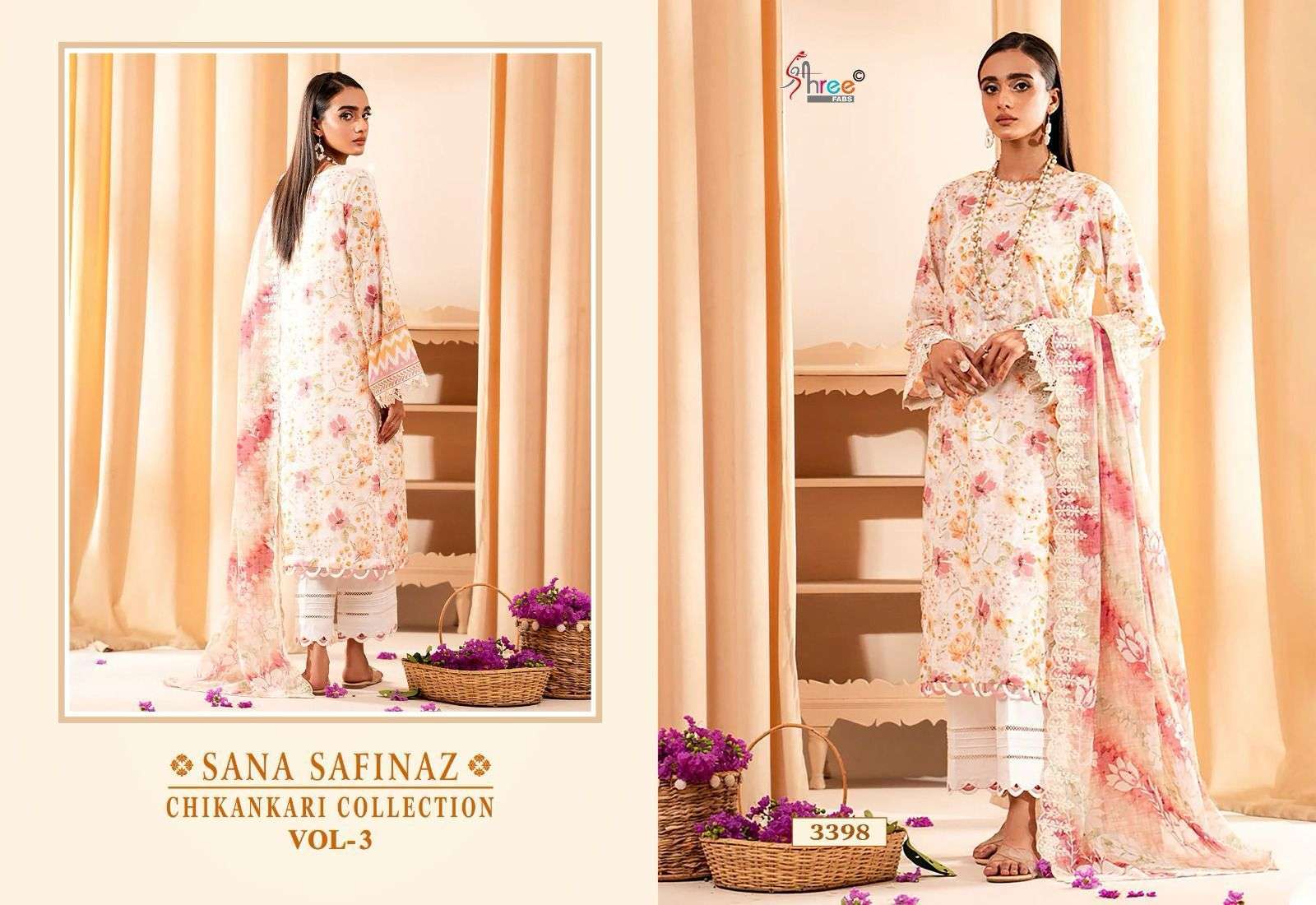 Shree Sana Safinaz Chikankari Vol 3 Chiffon Dupatta Party wear salwar kameez in Pakistan