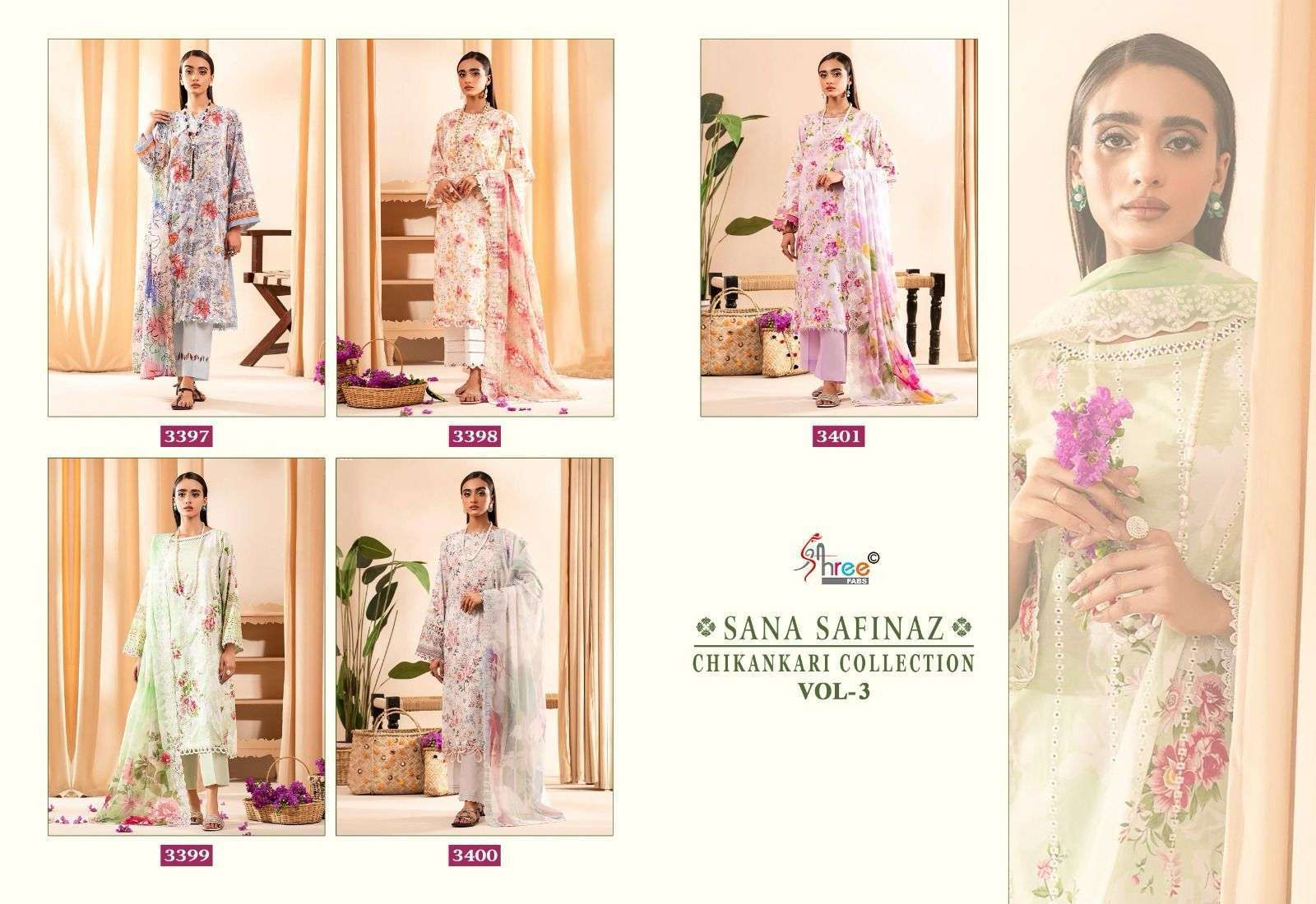 Shree Sana Safinaz Chikankari Vol 3 Chiffon Dupatta Party wear salwar kameez in Pakistan