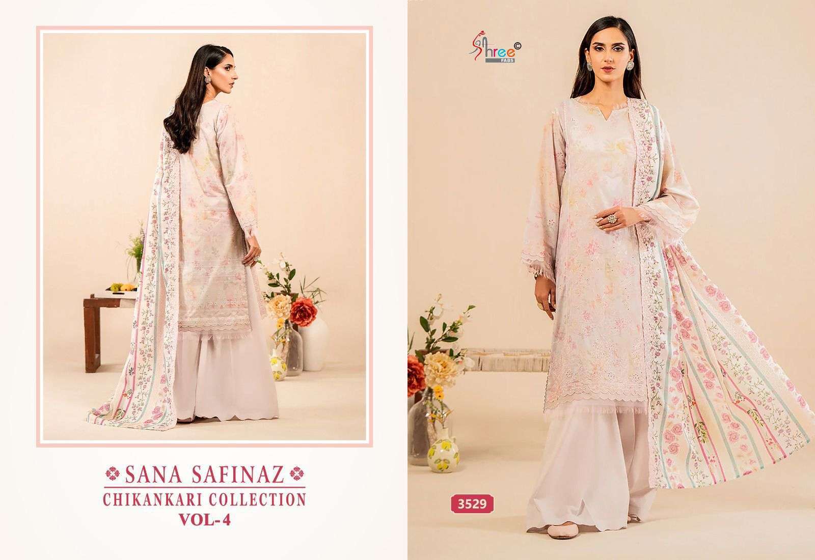 Shree Sana Safinaz Chikankari Vol 4 Chiffon Dupatta Custom Pakistani suits in Tamilnadu