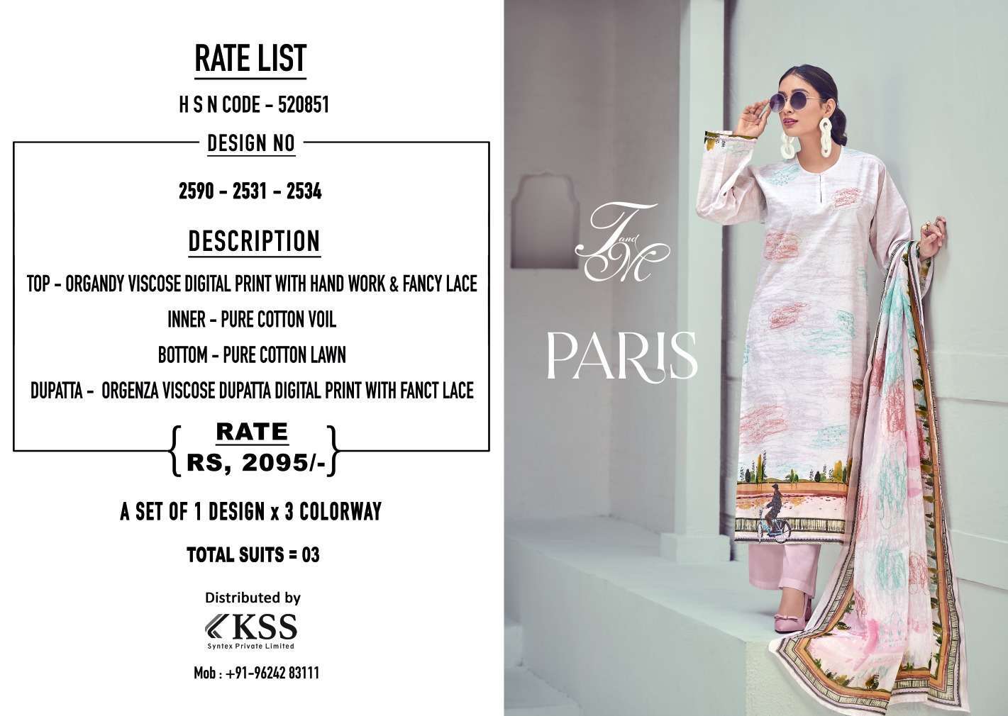 T&M PARIS Surat cotton salwar suits wholesale