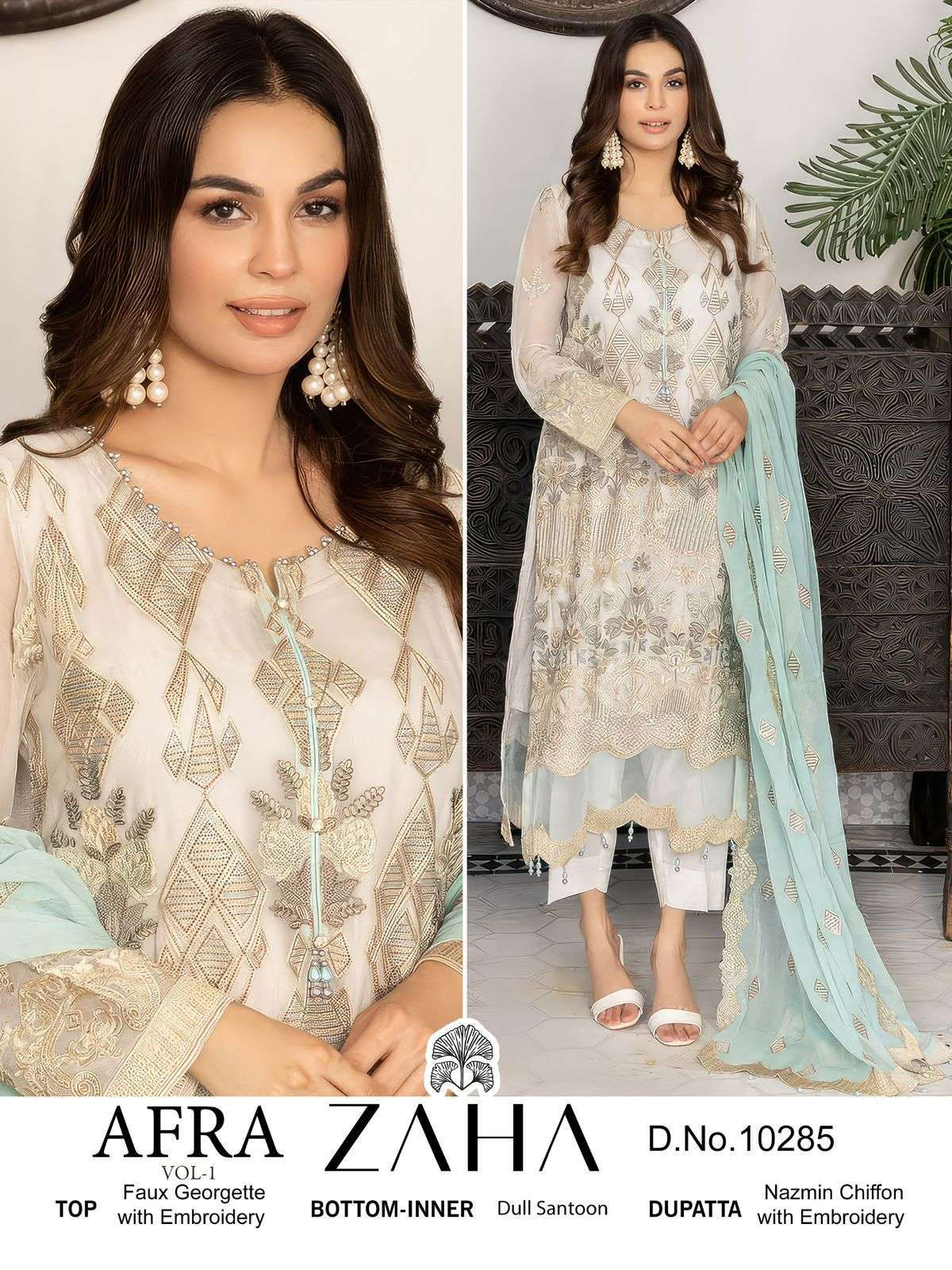 Zaha Afra Vol 1 Georgette Traditional Pakistani suits in Tamilnadu