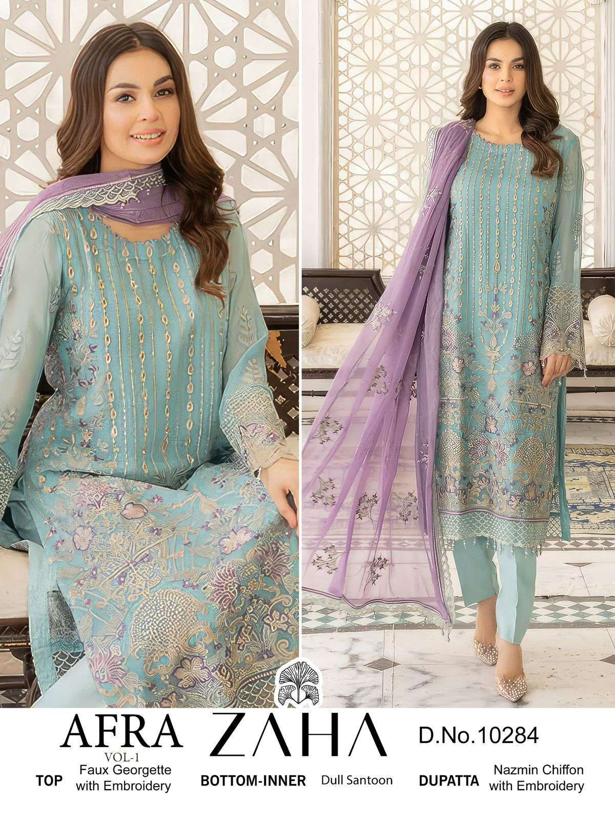 Zaha Afra Vol 1 Georgette Traditional Pakistani suits in Tamilnadu