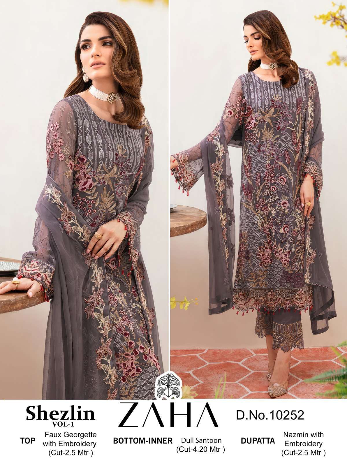 Zaha Shezlin Vol 1 Georgette Pakistani suits with georgette fabric in Hyderabad