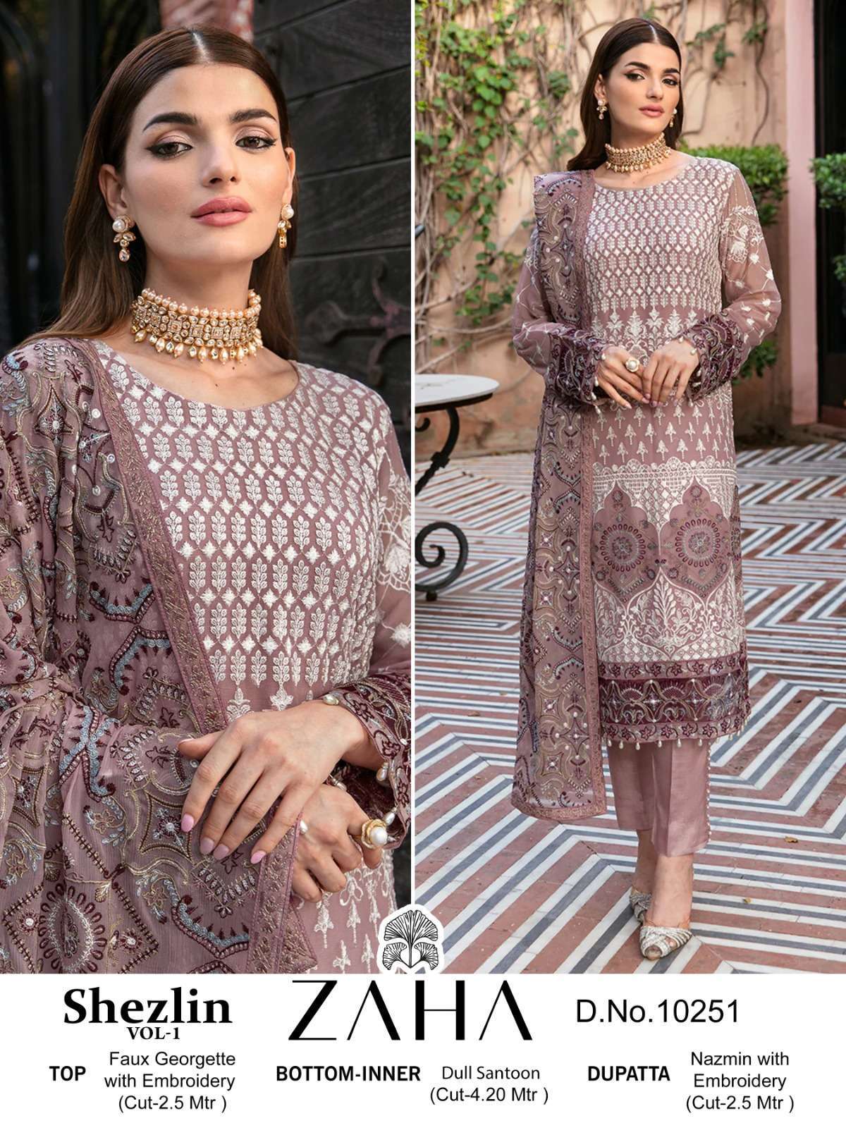 Zaha Shezlin Vol 1 Georgette Pakistani suits with georgette fabric in Hyderabad