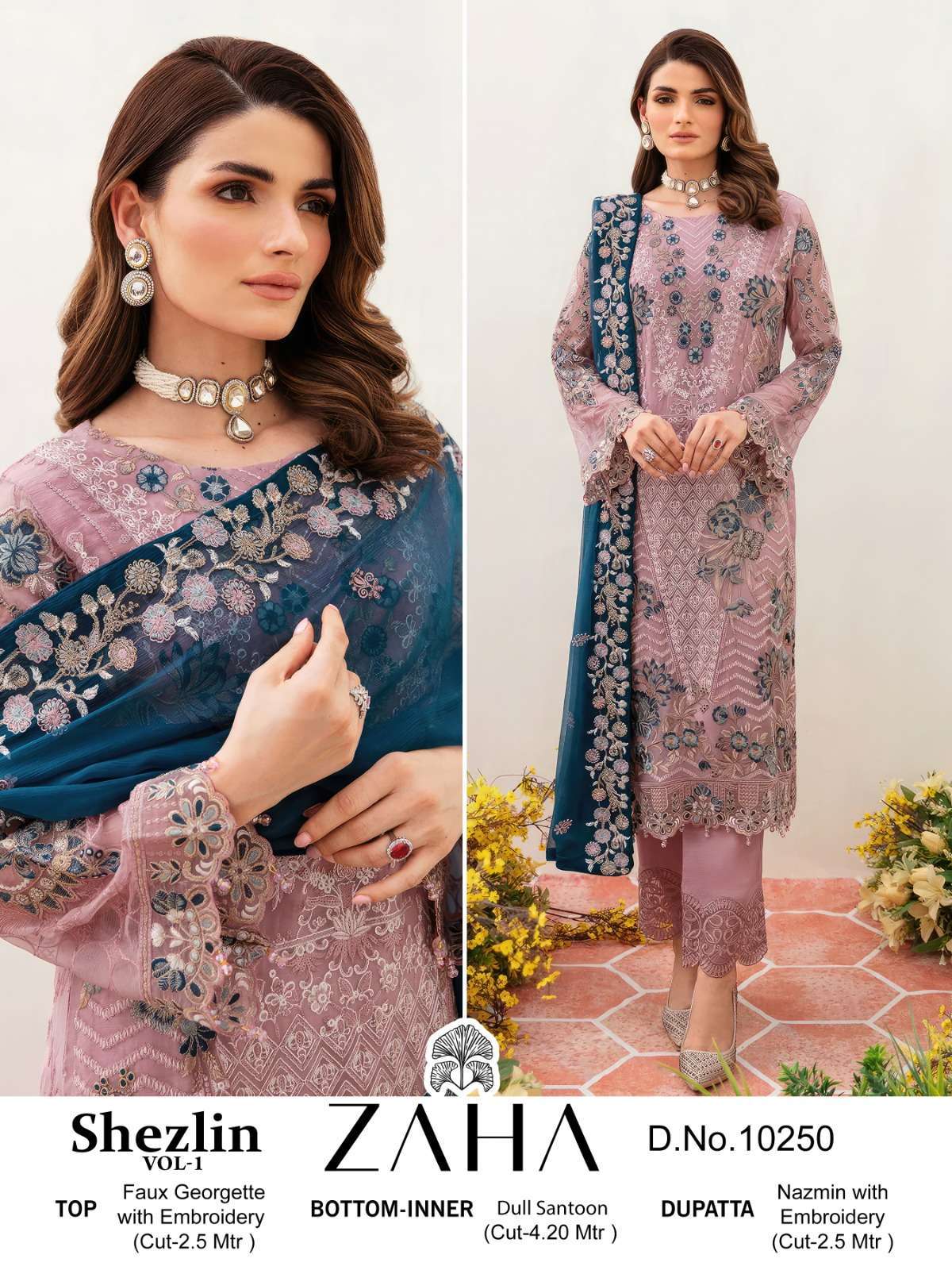 Zaha Shezlin Vol 1 Georgette Pakistani suits with georgette fabric in Hyderabad