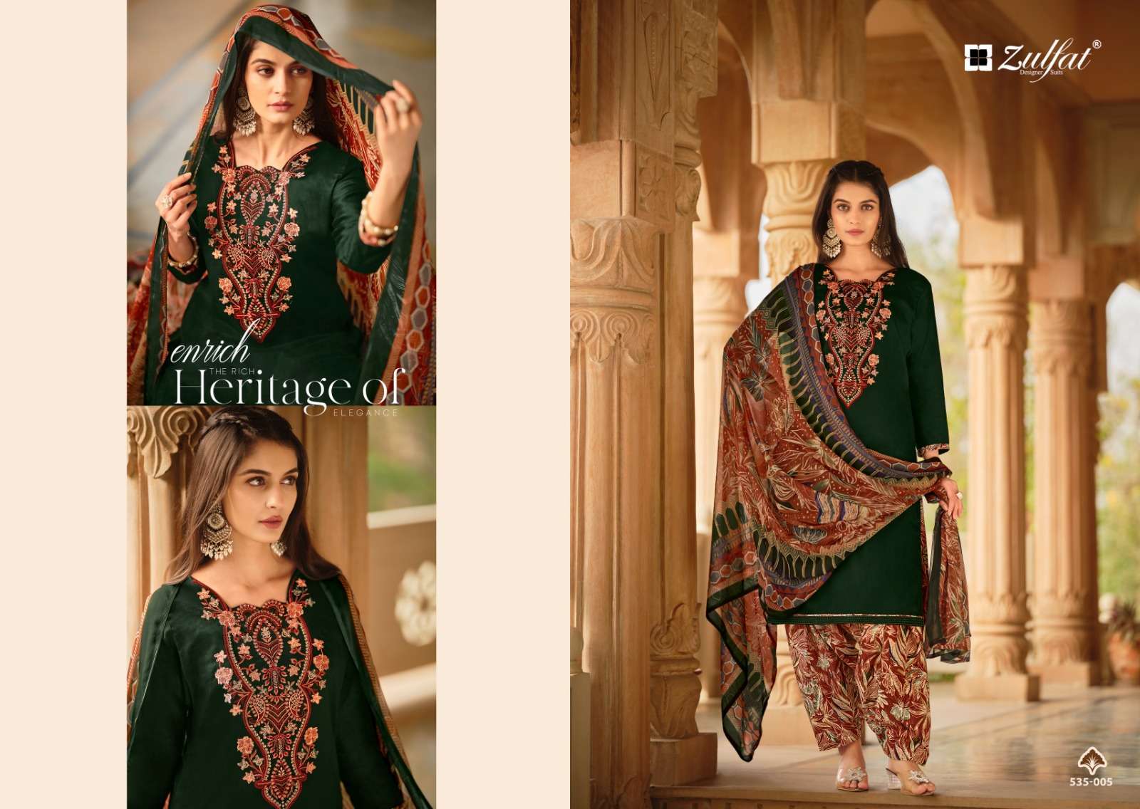 Zulfat Ashnoor Exclusive Designer Jaipur silk dress materials