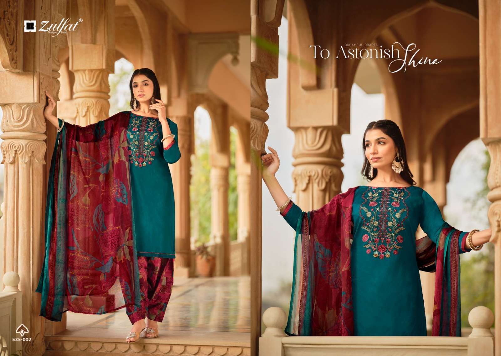 Zulfat Ashnoor Exclusive Designer Jaipur silk dress materials