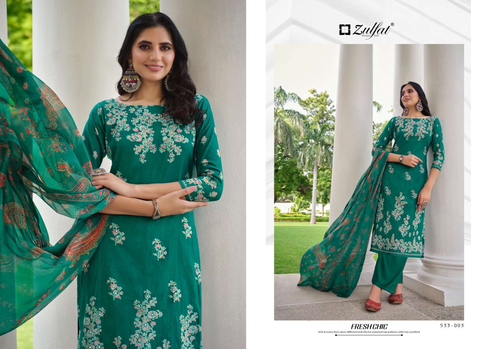 Zulfat Saheli Exclusive Designer Unstitched dress material wholesale