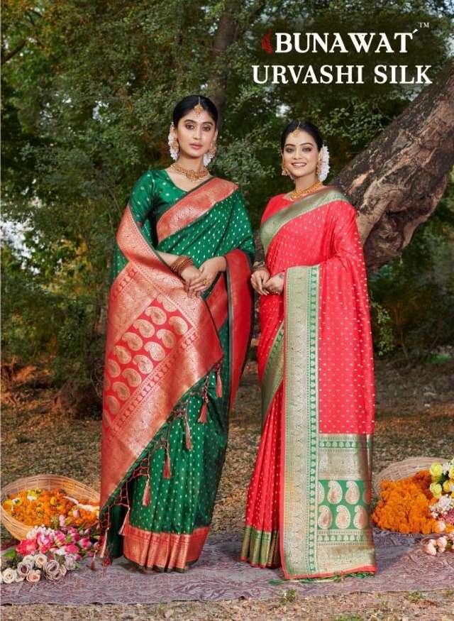 BUNAWAT URVASHI SILK Banarasi Silk Bridal sarees wholesale in mumbai