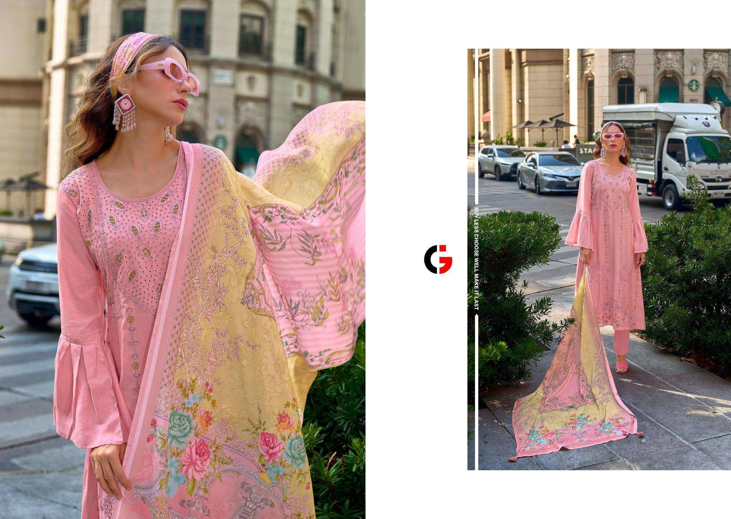 Gull Jee Zariha Muslin Embroider Wholesale Salwar Kameez in Ahmedabad