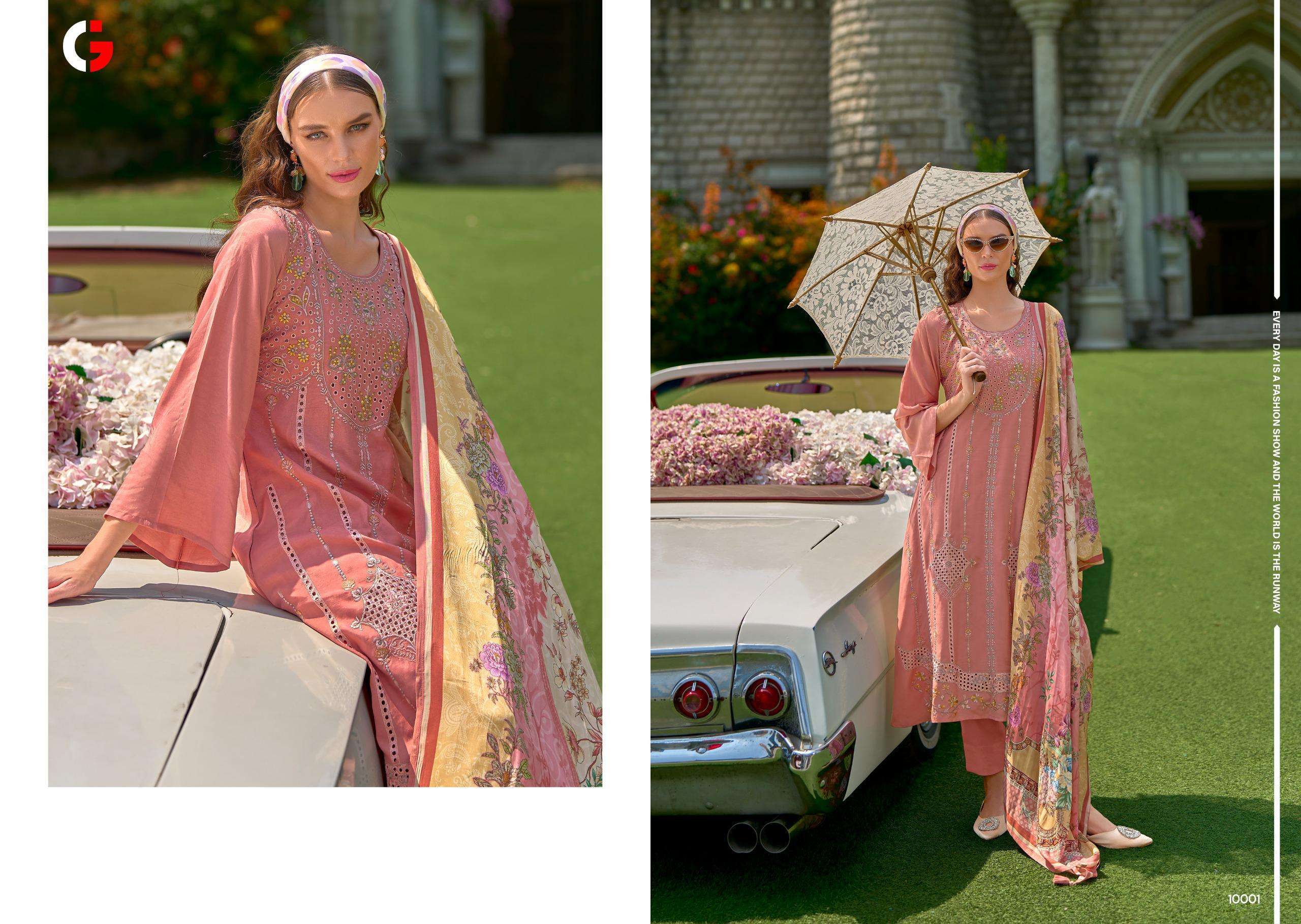 Gull Jee Zariha Muslin Embroider Wholesale Salwar Kameez in Ahmedabad