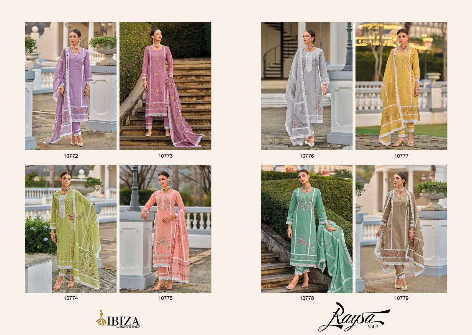 Ibiza Raysa Vol 2 Cotton Embroidered Wholesale market for salwar kameez in Hyderabad