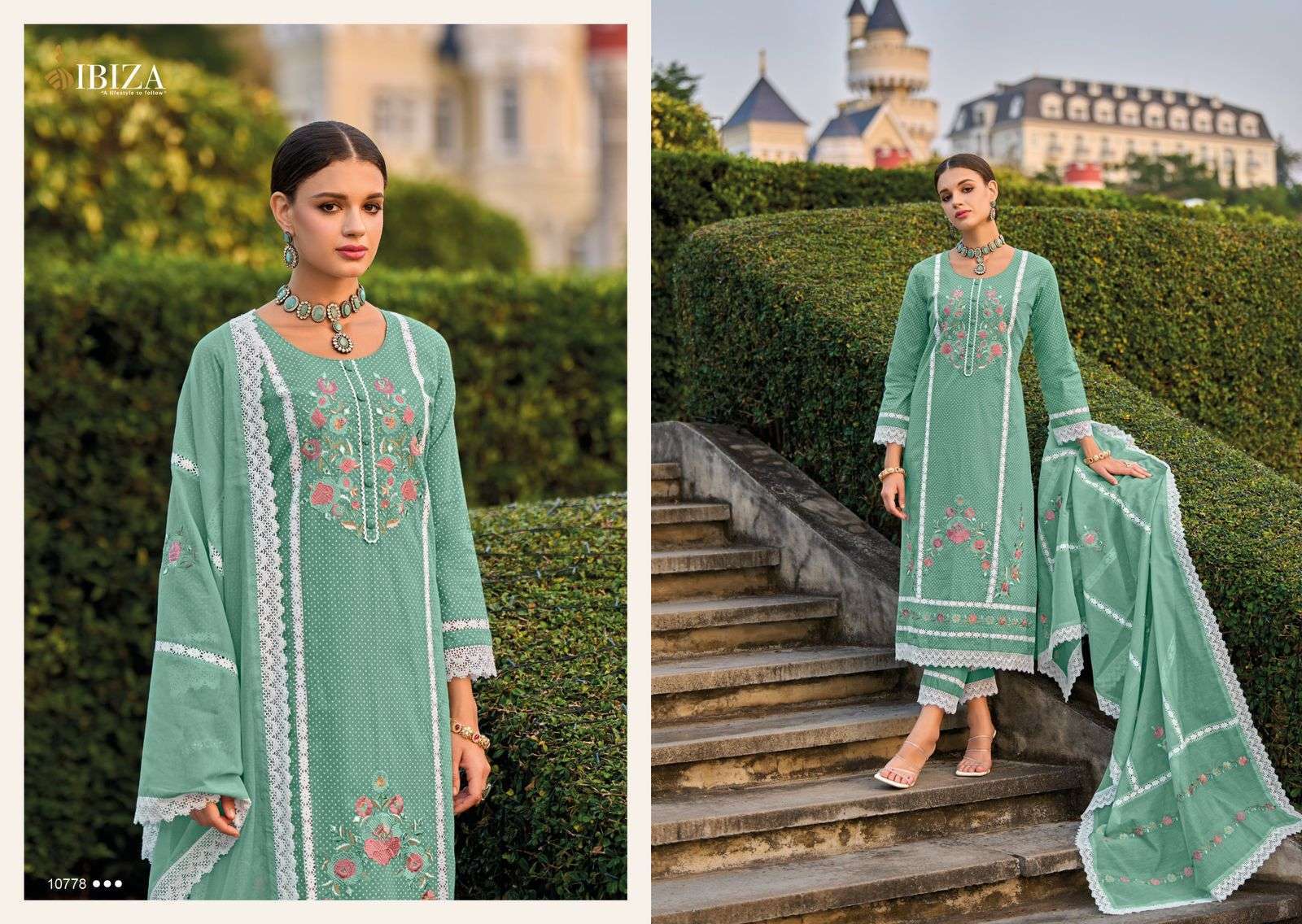Ibiza Raysa Vol 2 Cotton Embroidered Wholesale market for salwar kameez in Hyderabad