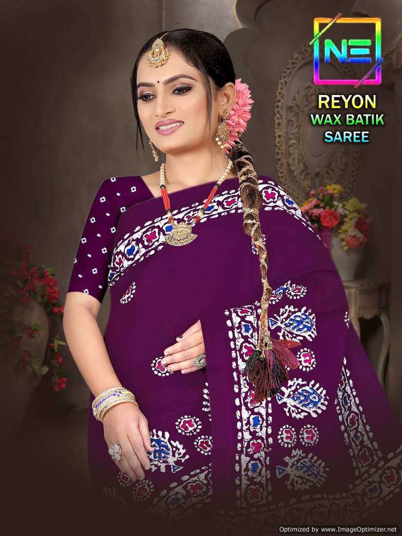 Nemi Rayon Wax Batik Wholesale saree shops in Surat