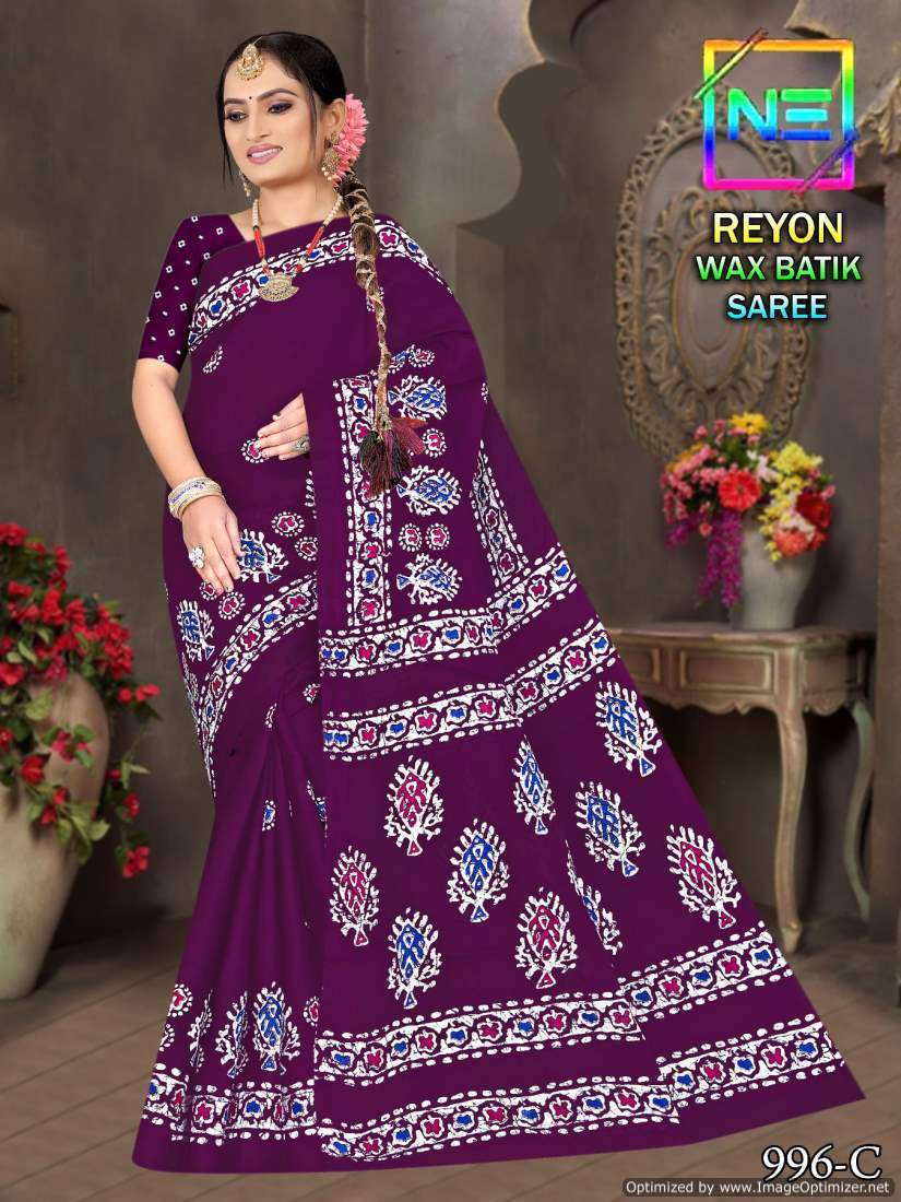 Nemi Rayon Wax Batik Wholesale saree shops in Surat