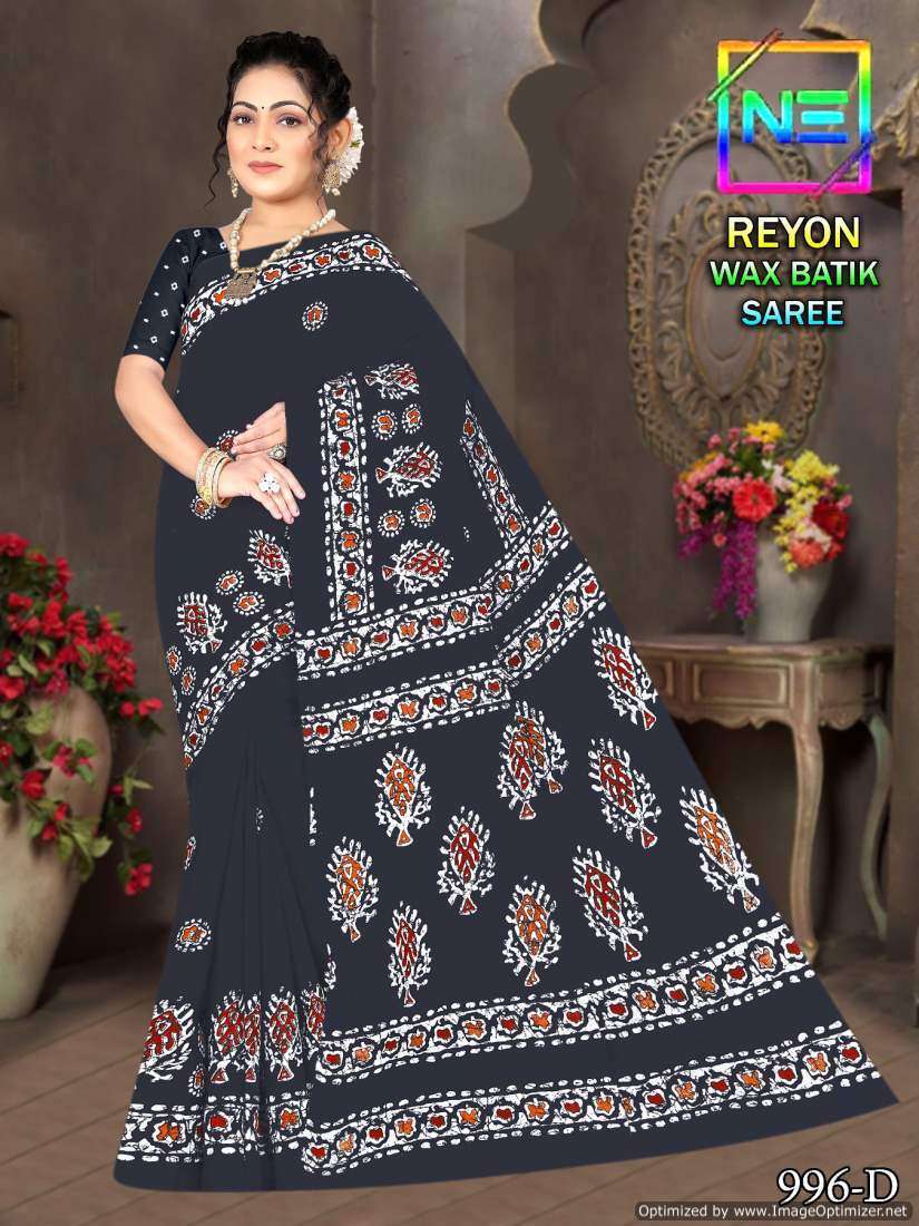 Nemi Rayon Wax Batik Wholesale saree shops in Surat