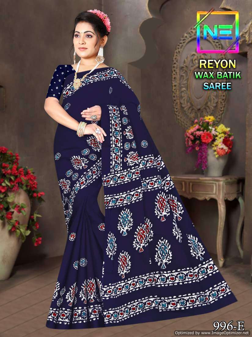 Nemi Rayon Wax Batik Wholesale saree shops in Surat