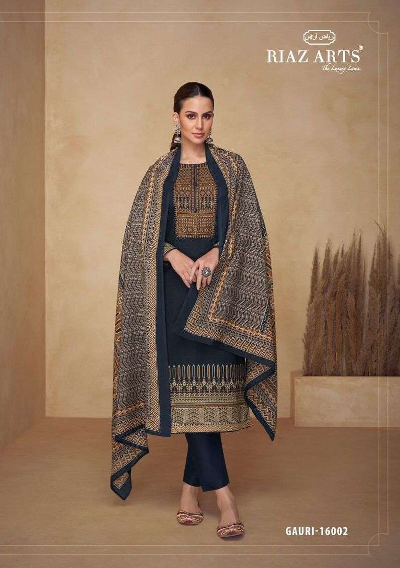 Riaz Arts Gauri Karachi Lawn  Unstitched dress materials wholesale in Bangalore