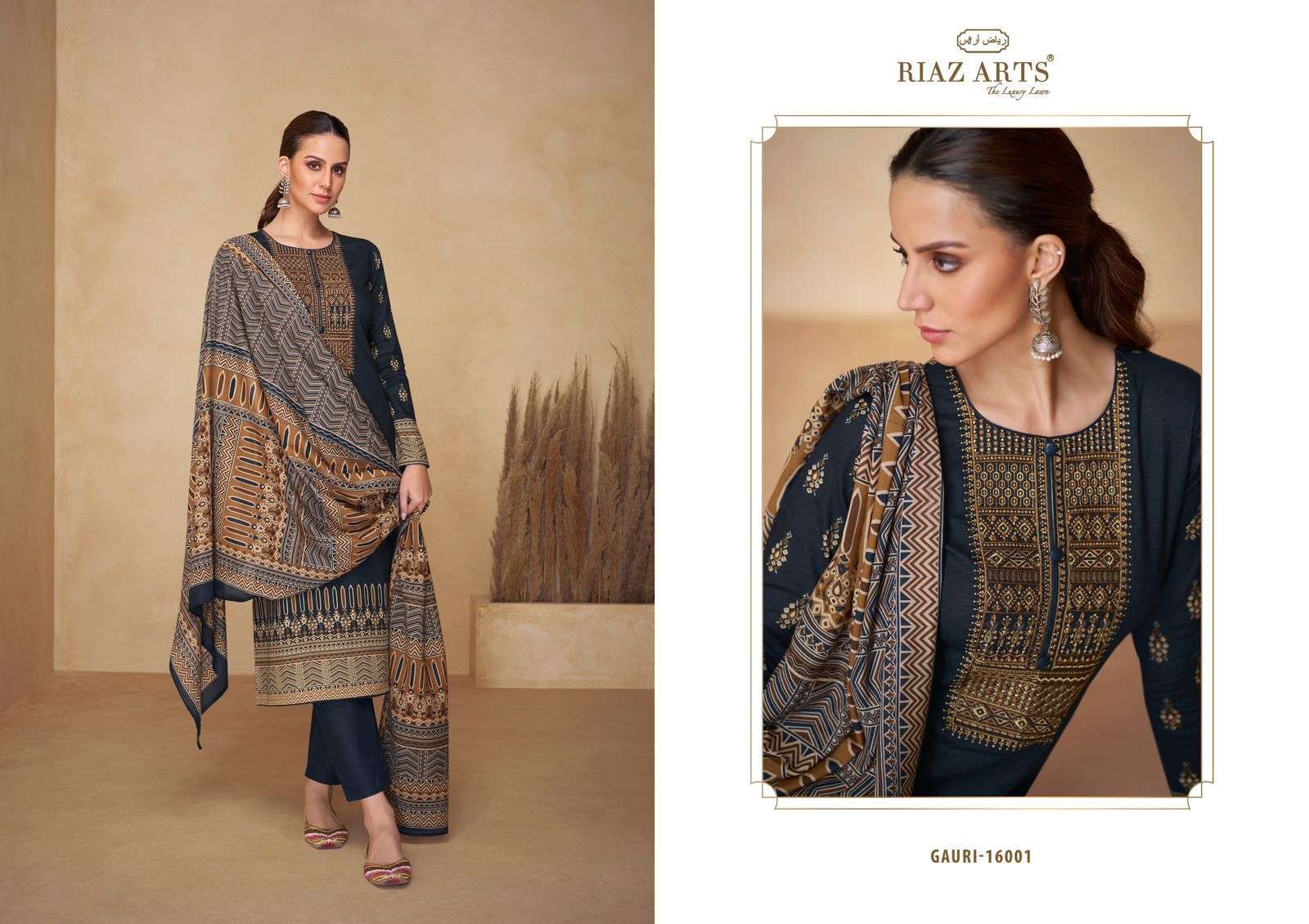 Riaz Arts Gauri Karachi Lawn  Unstitched dress materials wholesale in Bangalore