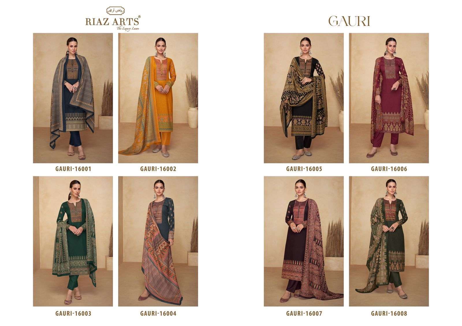 Riaz Arts Gauri Karachi Lawn  Unstitched dress materials wholesale in Bangalore