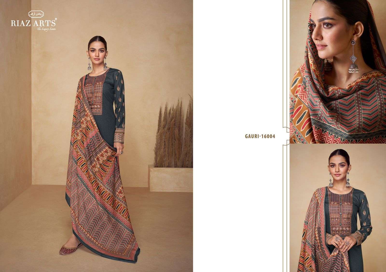Riaz Arts Gauri Karachi Lawn  Unstitched dress materials wholesale in Bangalore