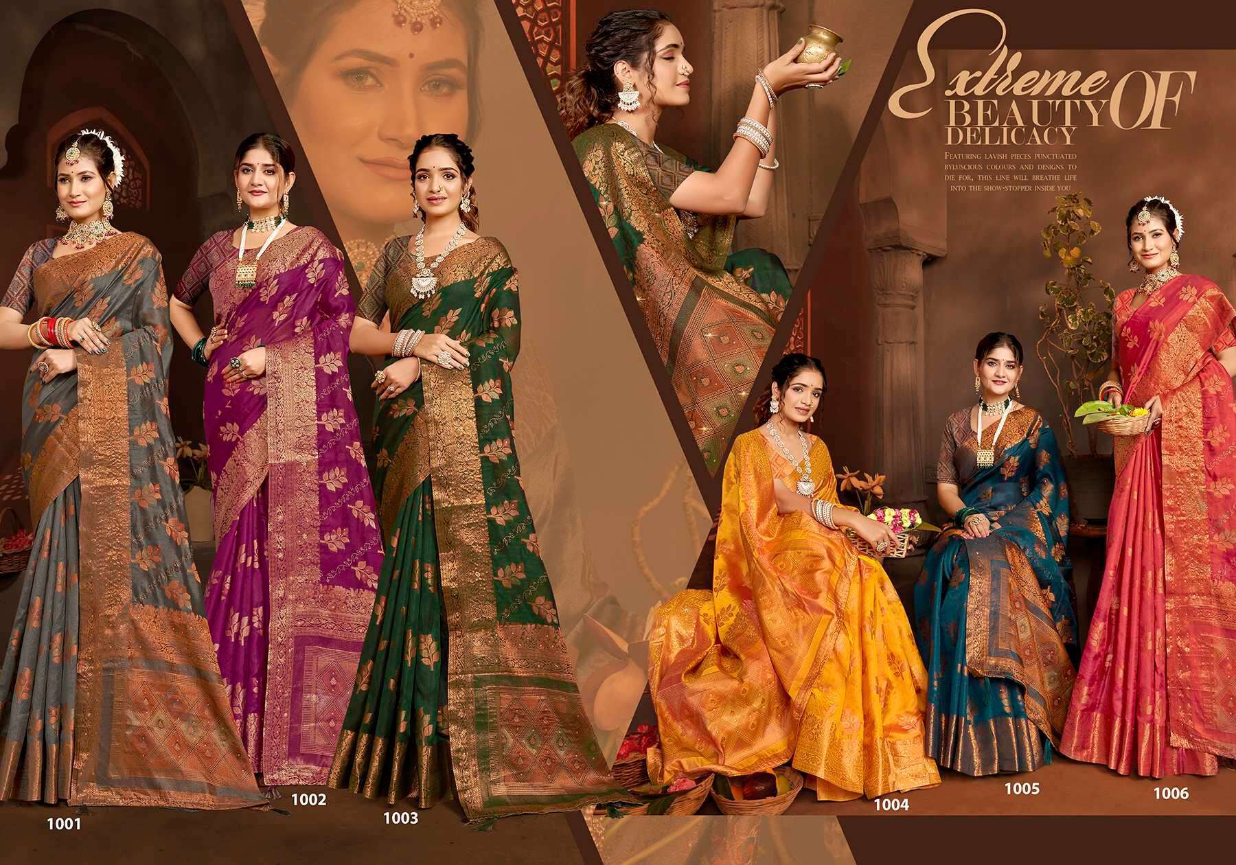 Saroj Gautami Vol.1 Soft Khadi Organza Designer sarees wholesale Bangalore