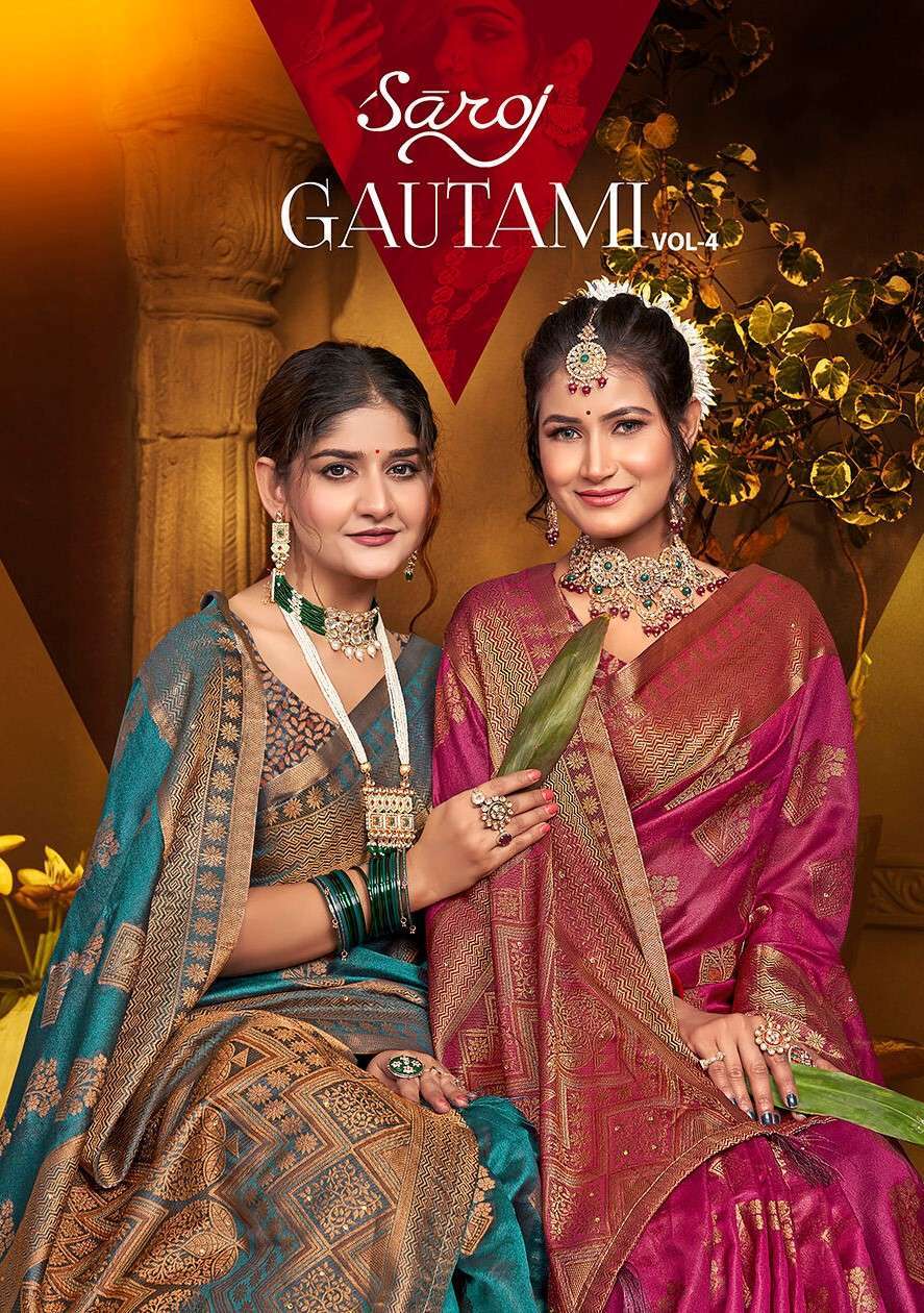 Saroj Gautami Vol.4 Soft Khadi Organza Wholesale saree business in Bangalore