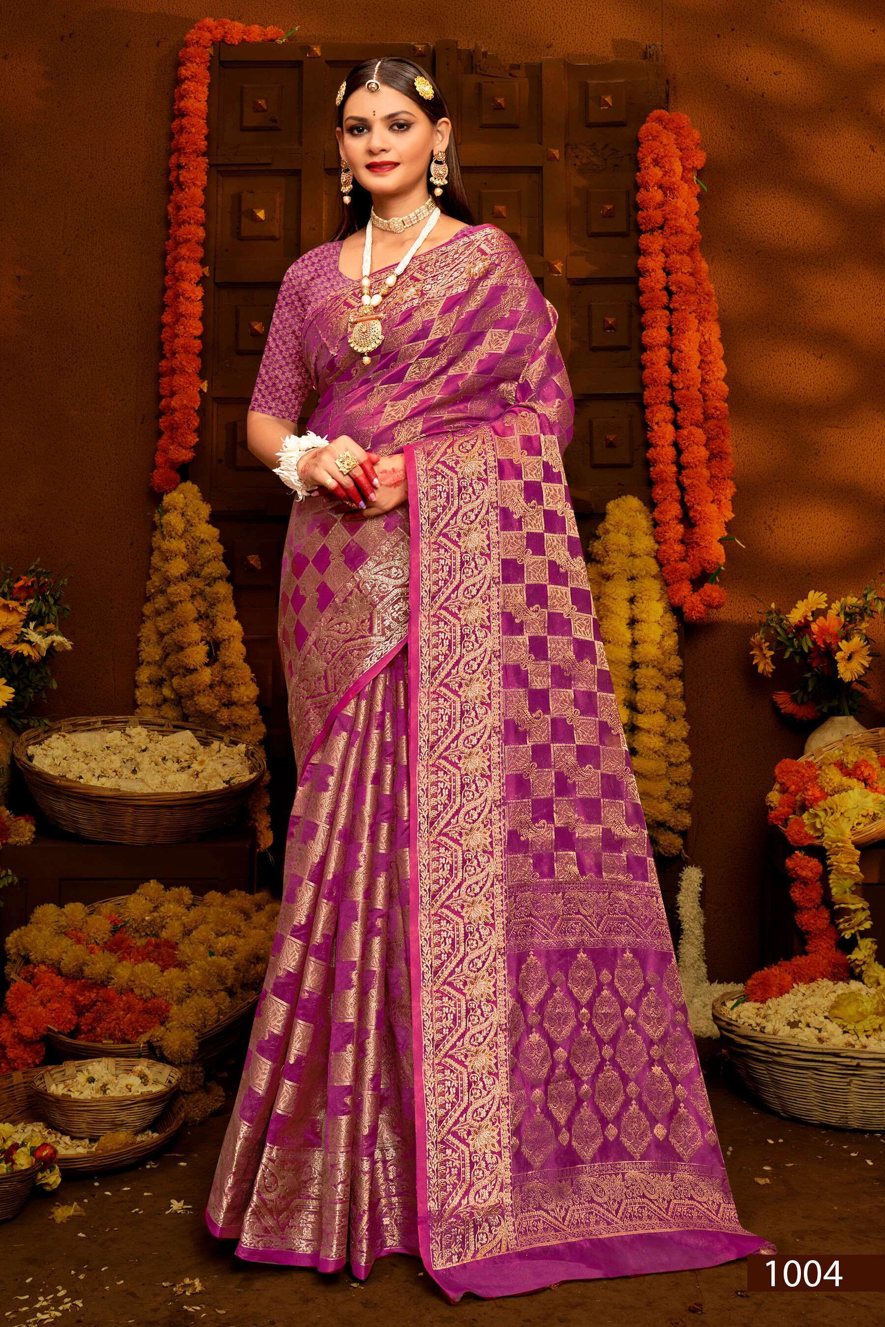 Saroj Jhala Latest Saree catalogk Vol - 1 Soft Orgenza Latest Saree catalog