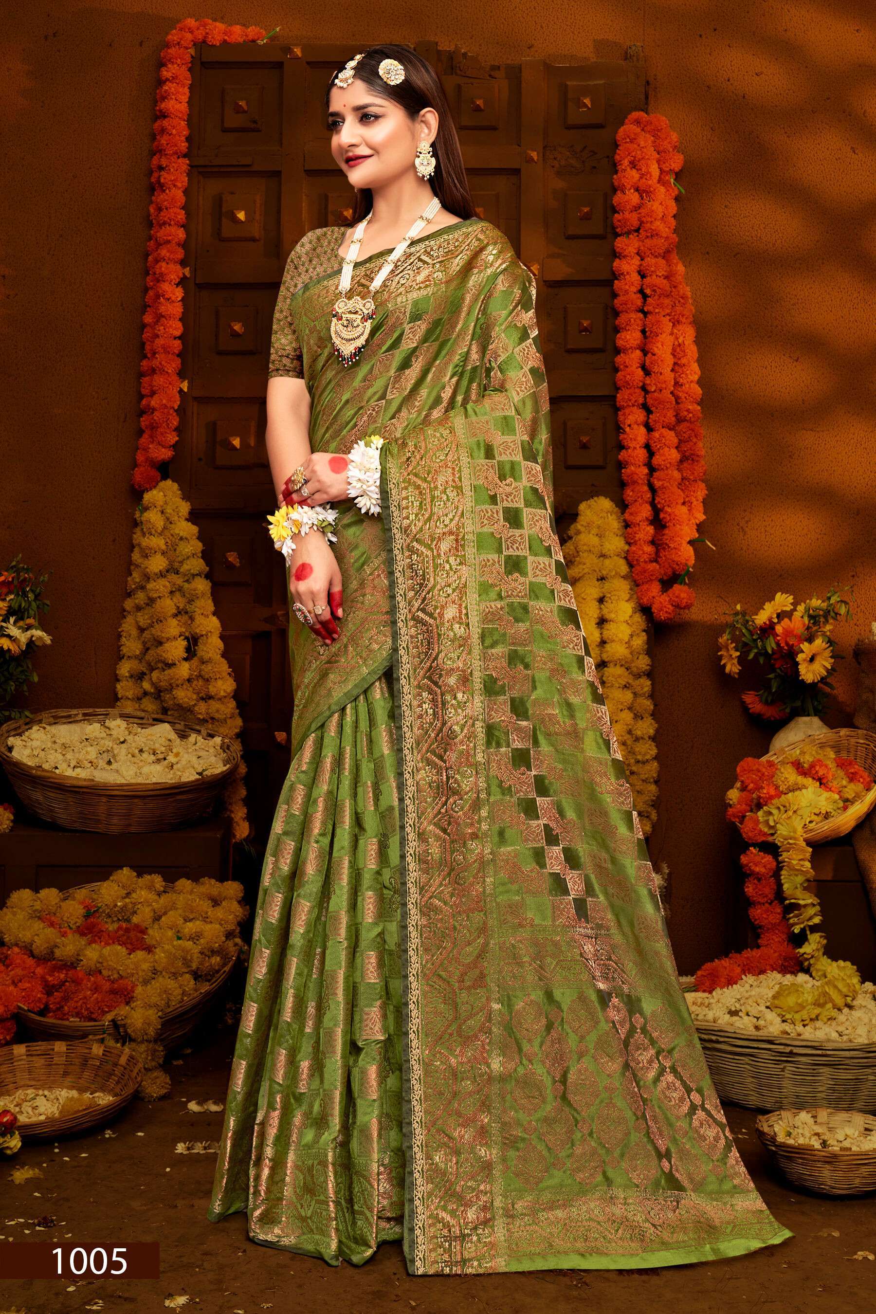 Saroj Jhala Latest Saree catalogk Vol - 1 Soft Orgenza Latest Saree catalog