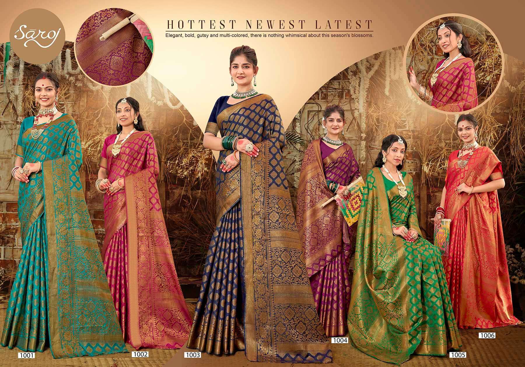 Saroj Roop Shree Vol.4 Soft Dola Silk Designer sarees wholesale in Hyderabad