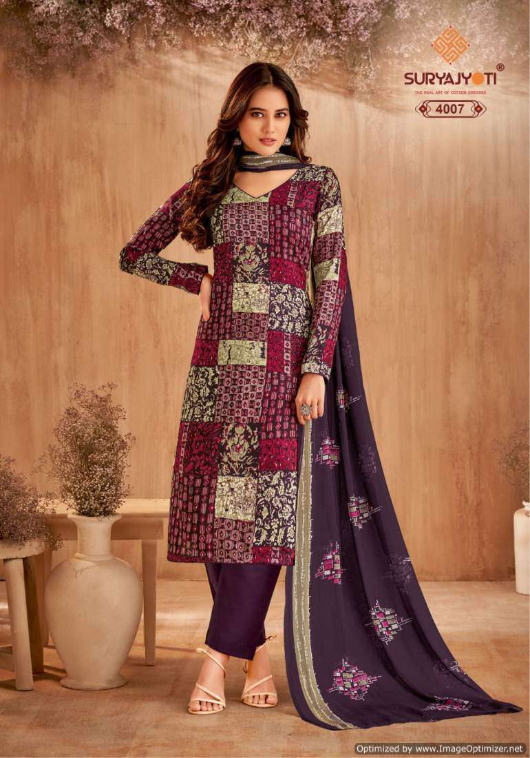 Suryajyoti Naishaa Vol-40 Cotton dress material wholesale