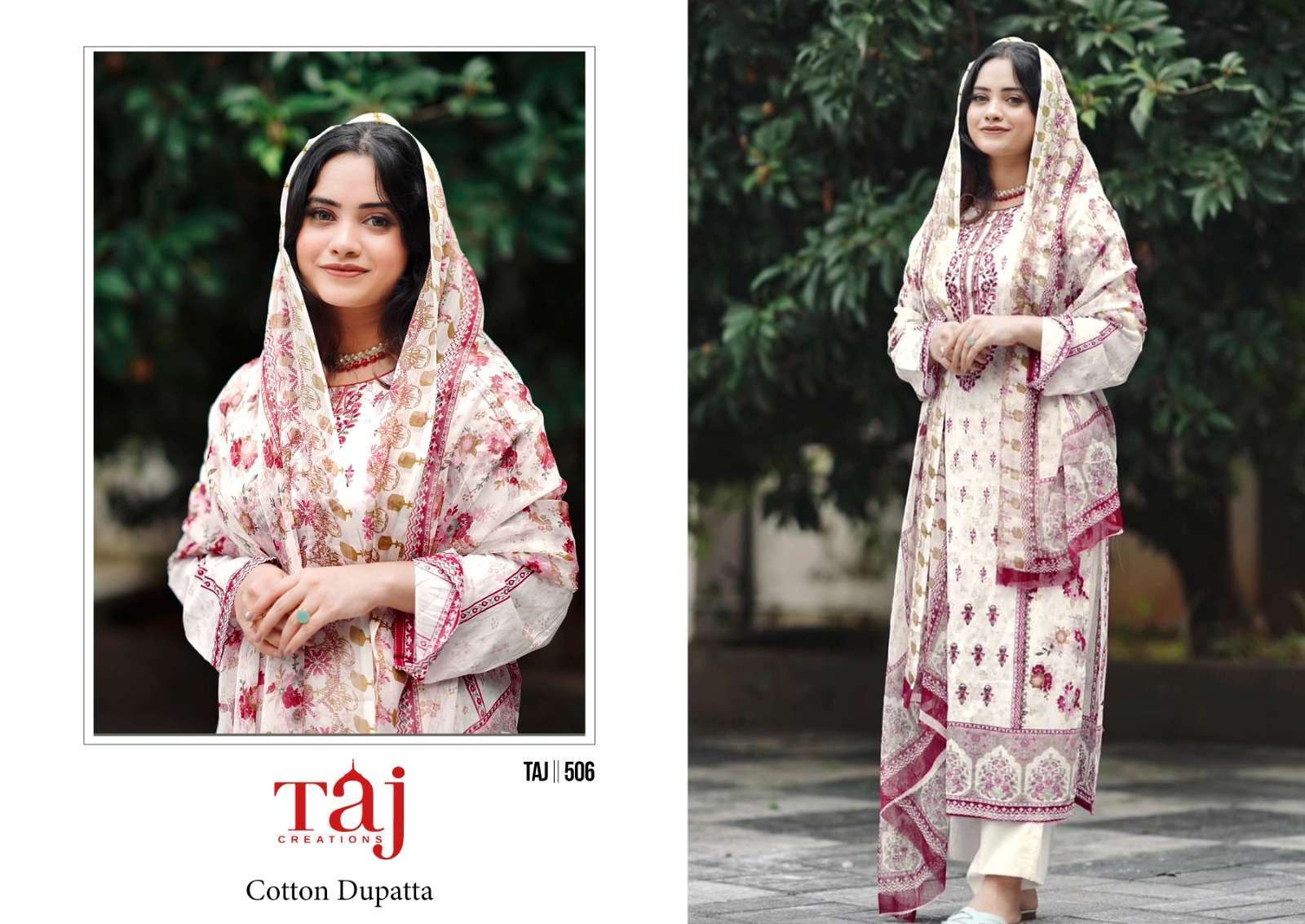 Taj 506 And 507 Cotton Dupatta Salwar kameez suppliers