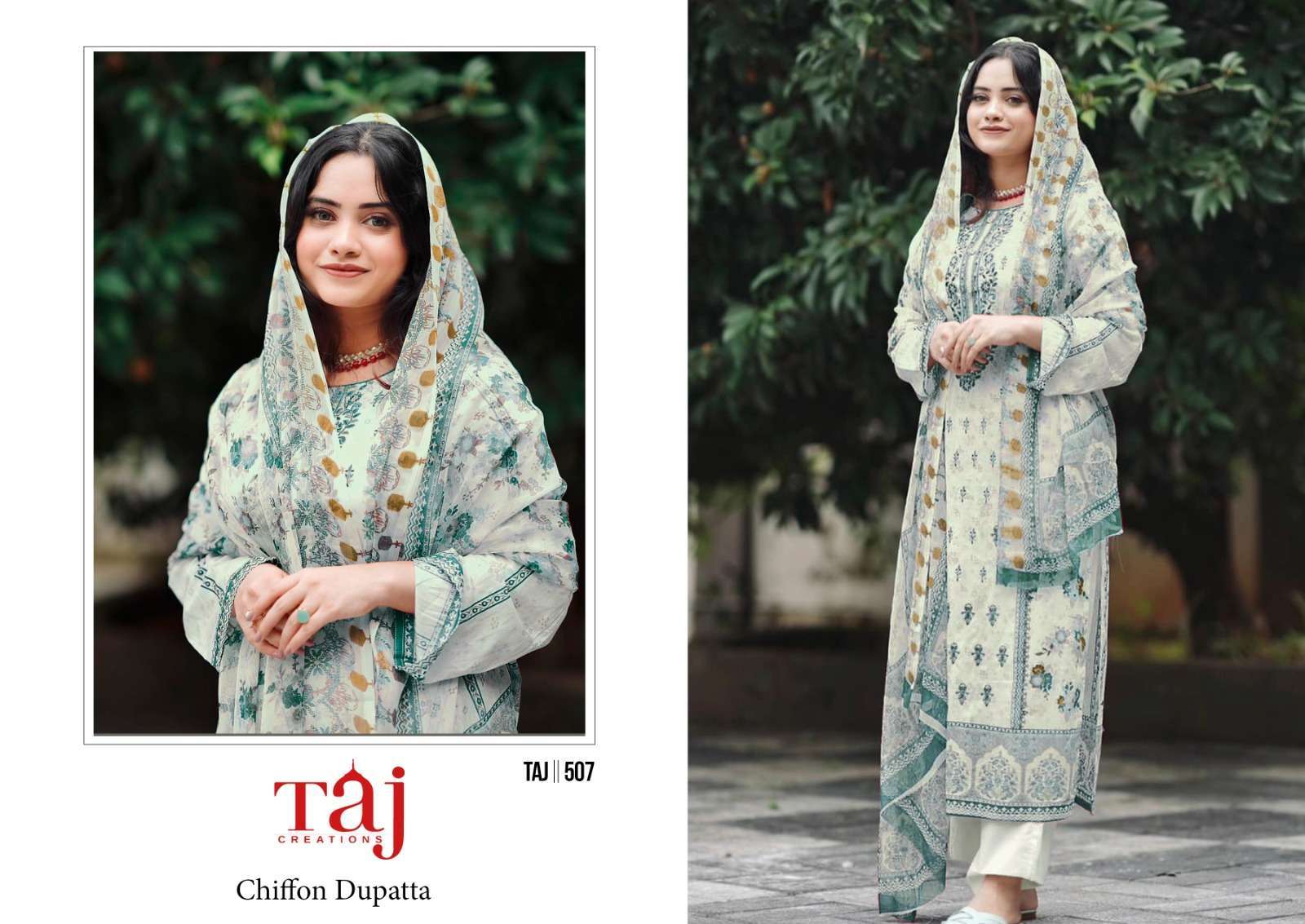 Taj 506 And 507 Cotton Dupatta Salwar kameez suppliers
