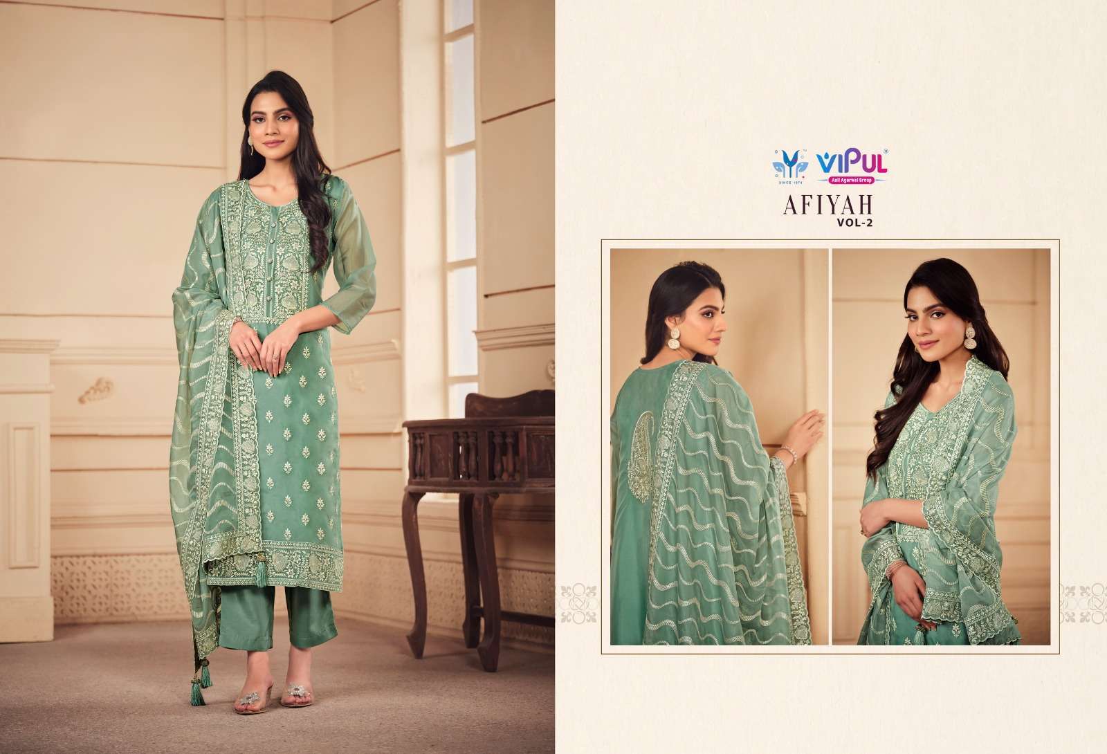 Vipul Afiyah Vol 2 Soft Organza Traditional Salwar Kameez in India