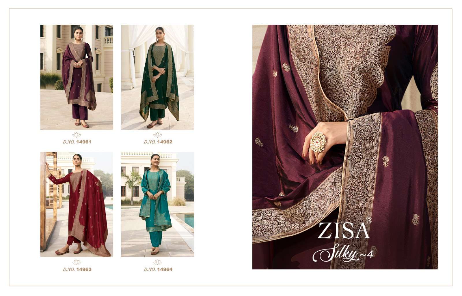 Zisha SILKY VOL 4 Surat wholesale market for designer Pakistani suits