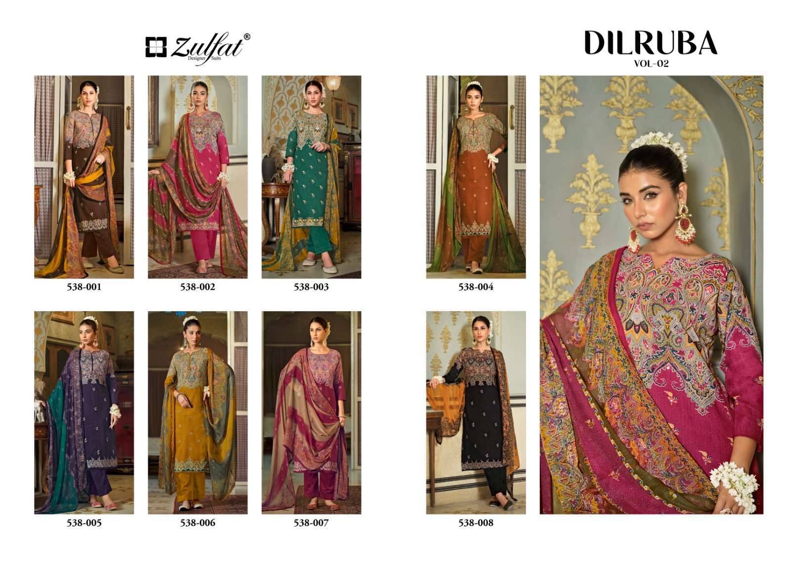 Zulfat Dilruba Vol 2 Exclusive Printed Designer Cotton Latest dress material collections in Surat