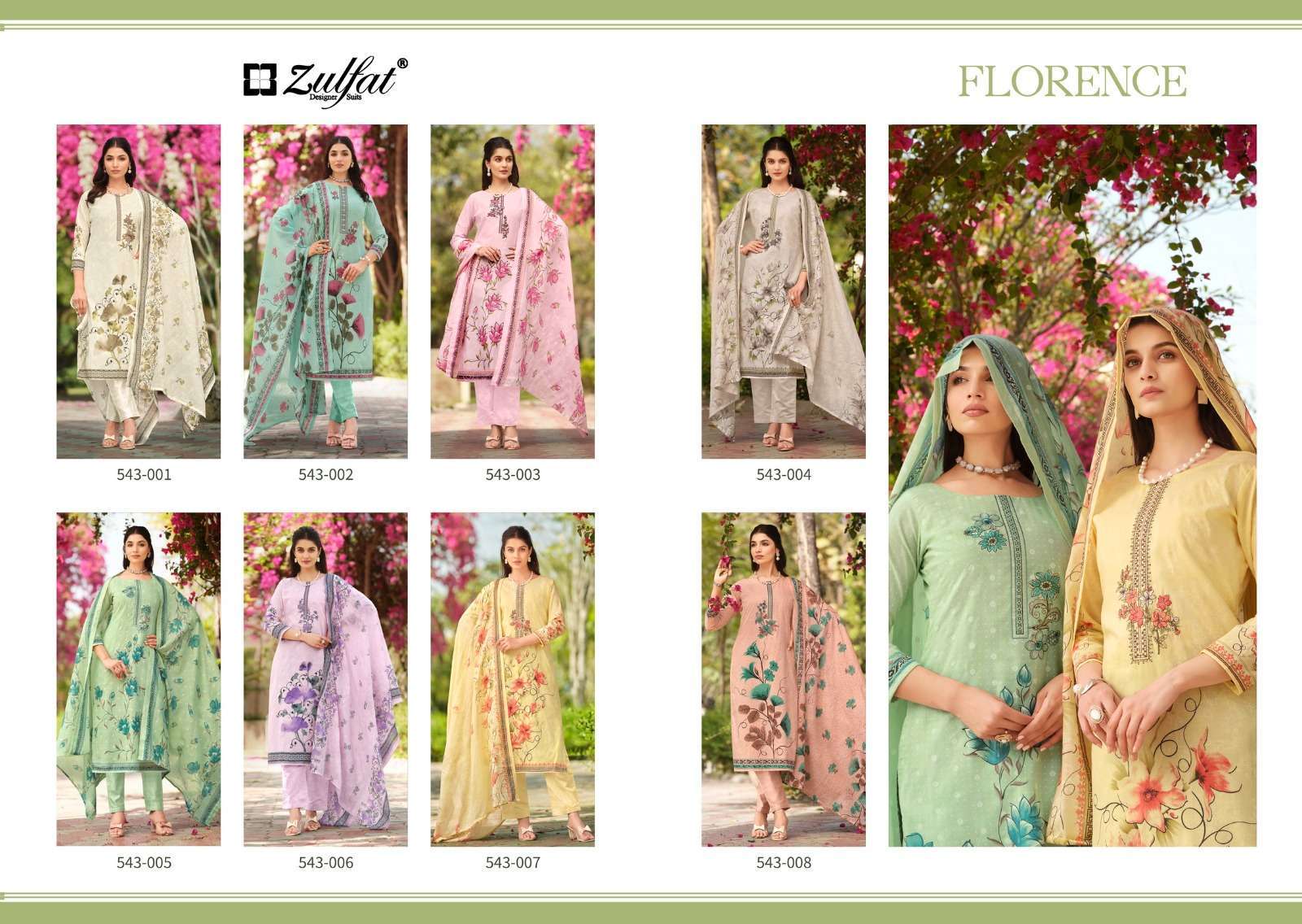 Zulfat Florence 543 Cotton Printed Dress material suppliers