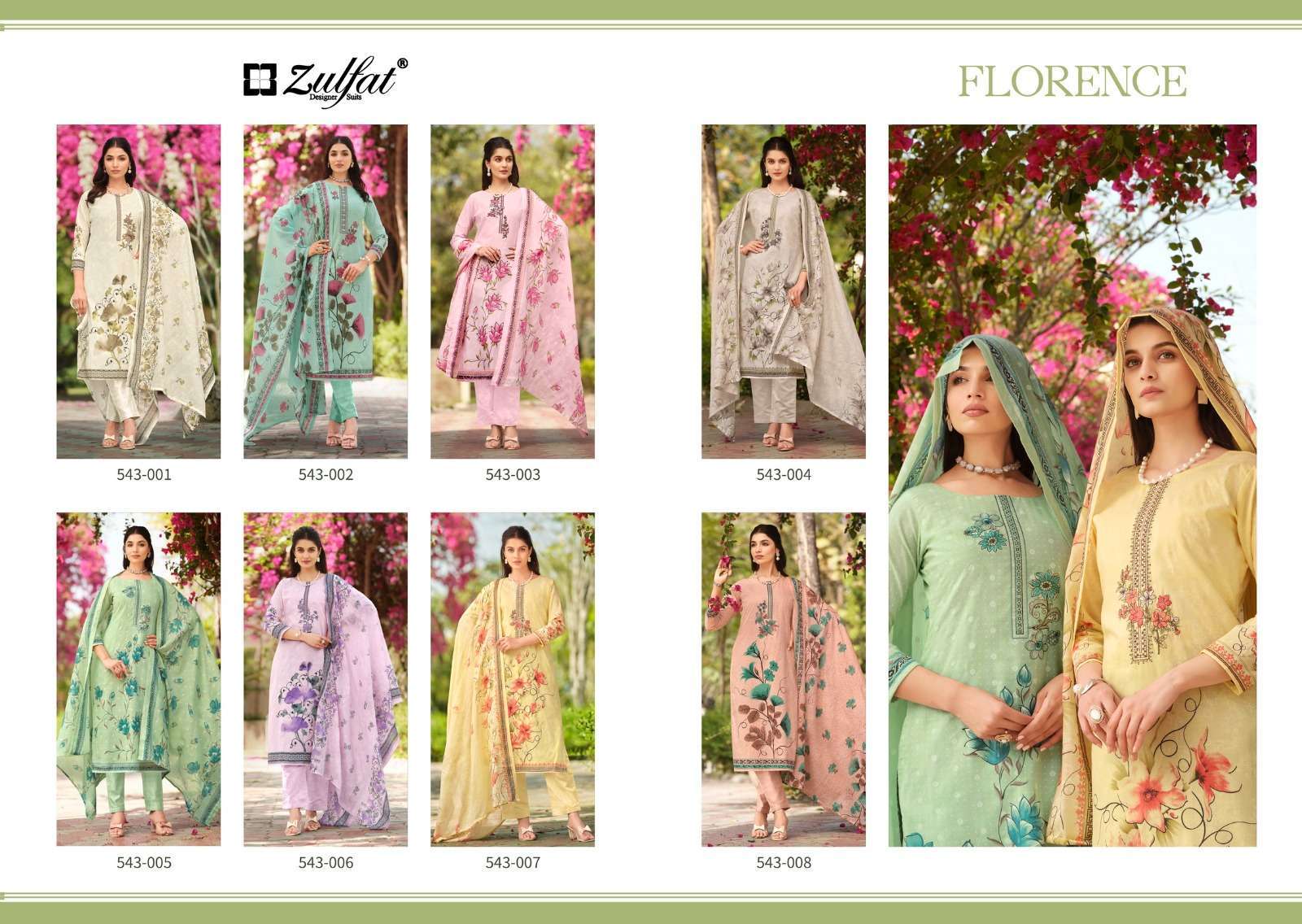 Zulfat Florence 543 Cotton Printed Dress material suppliers