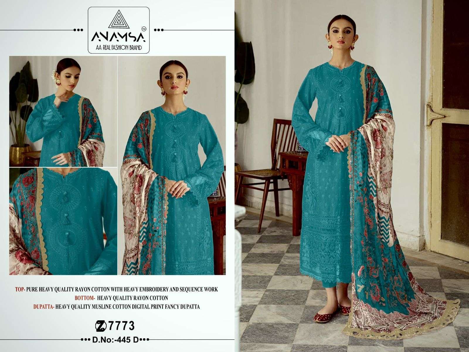 Anamsa 445 A To D Hit Colors Pakistani Salwar Kameez Designs