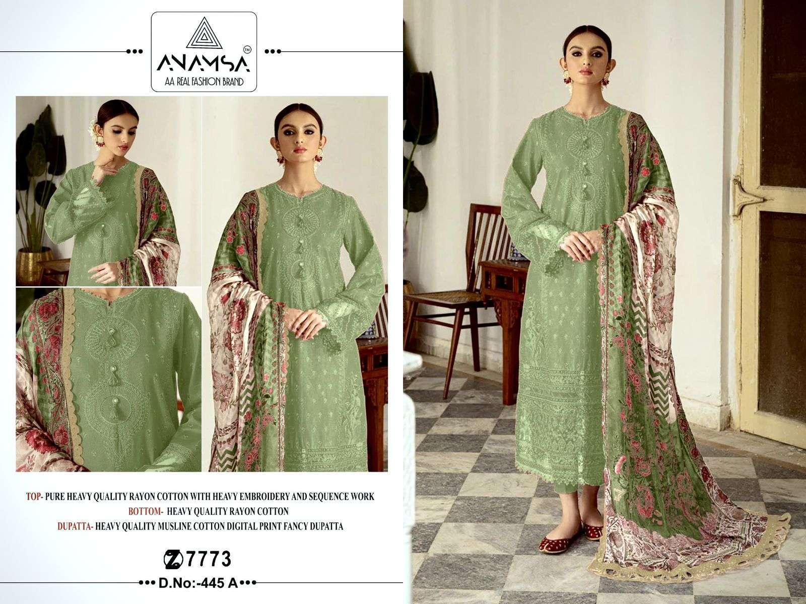 Anamsa 445 A To D Hit Colors Pakistani Salwar Kameez Designs
