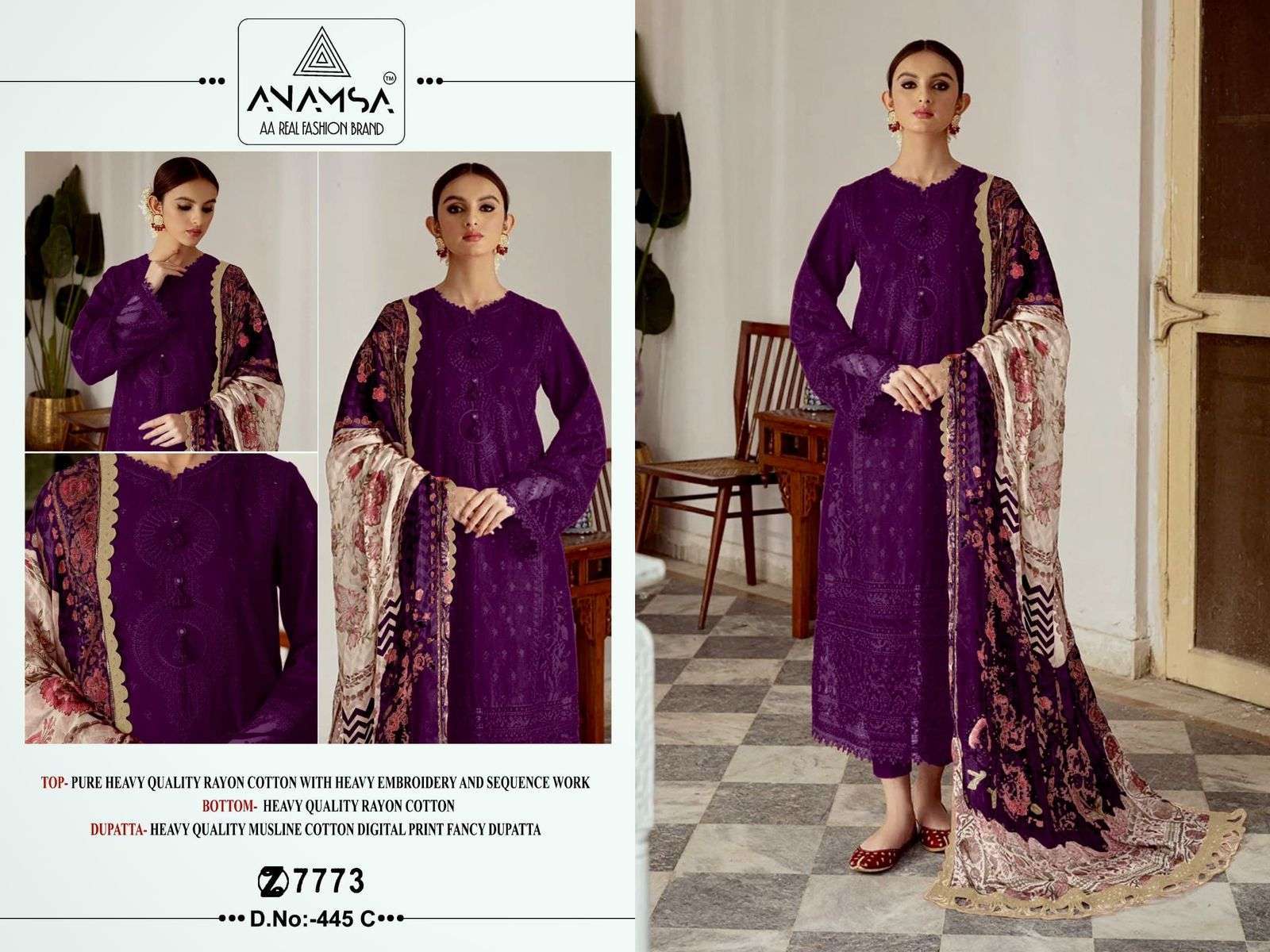 Anamsa 445 A To D Hit Colors Pakistani Salwar Kameez Designs