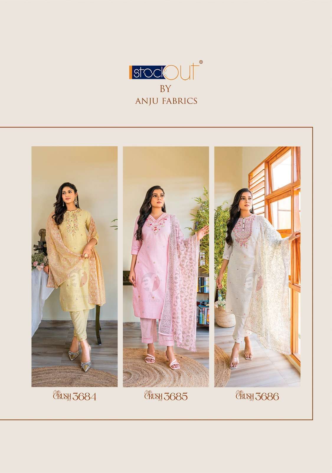 Anju Fabrics Cotton Crush Vol -3 Anarkali Kurtis in Bangalore