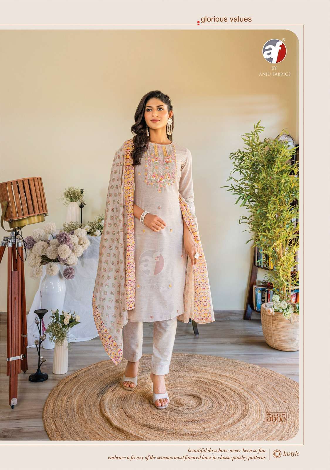 Anju Fabrics Cotton Crush Vol -3 Anarkali Kurtis in Bangalore