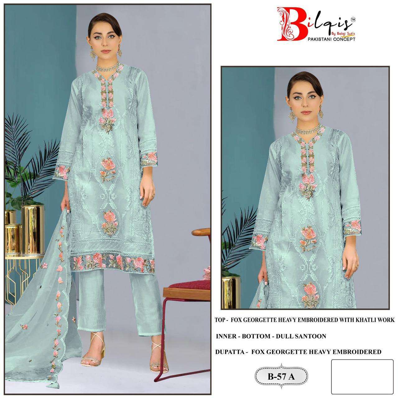 Bilqis B 57 A To D Georgette Pakistani suits online shopping cheap