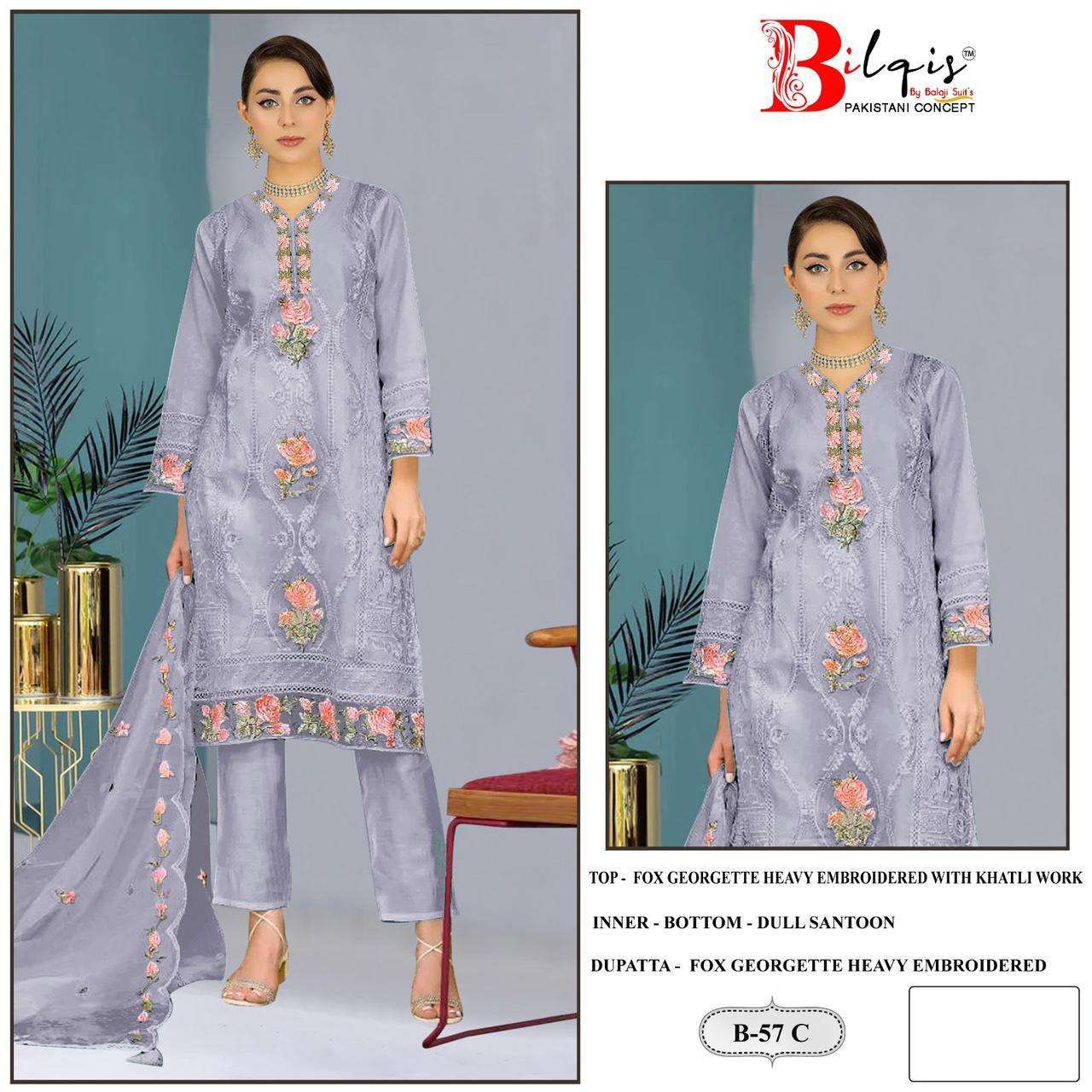Bilqis B 57 A To D Georgette Pakistani suits online shopping cheap
