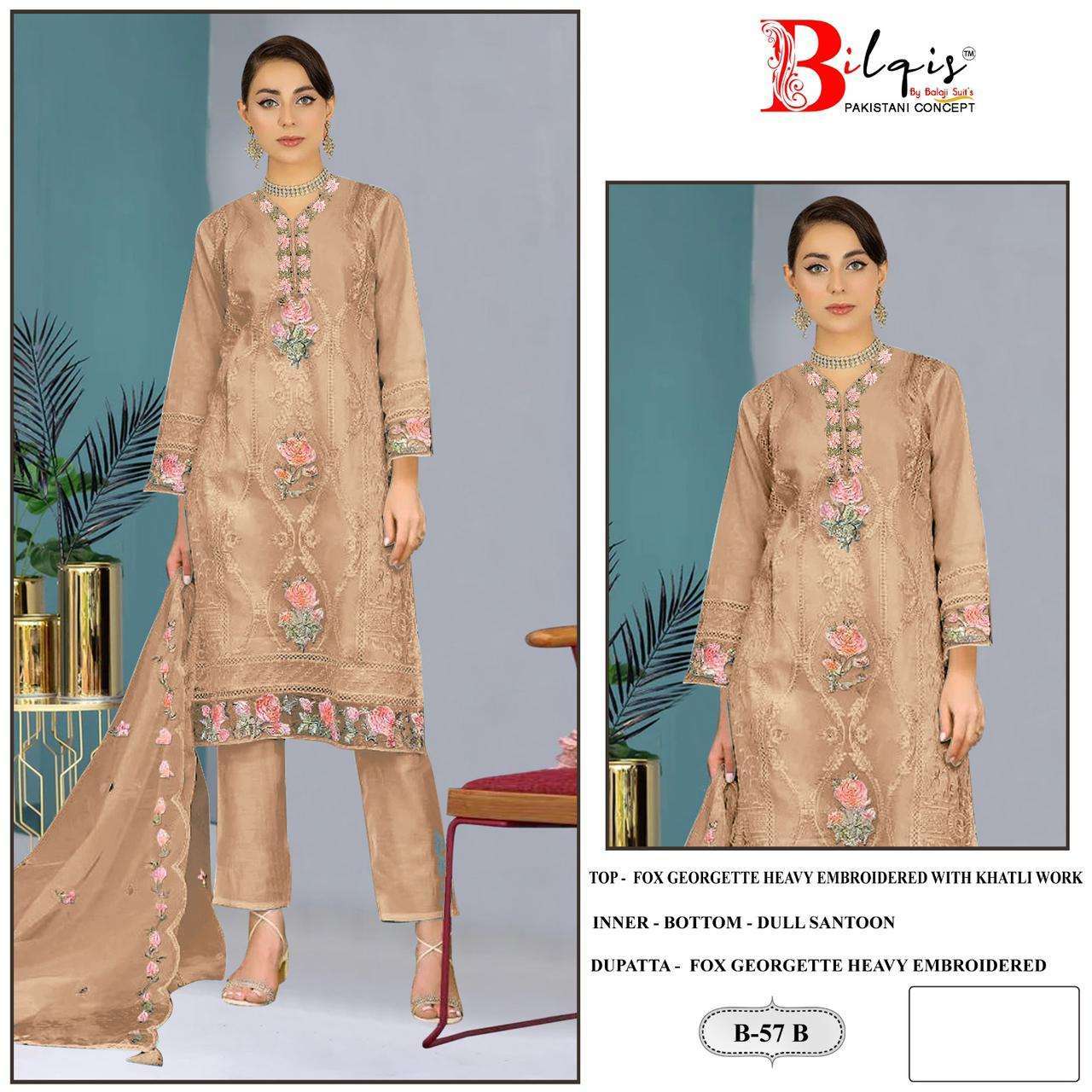 Bilqis B 57 A To D Georgette Pakistani suits online shopping cheap